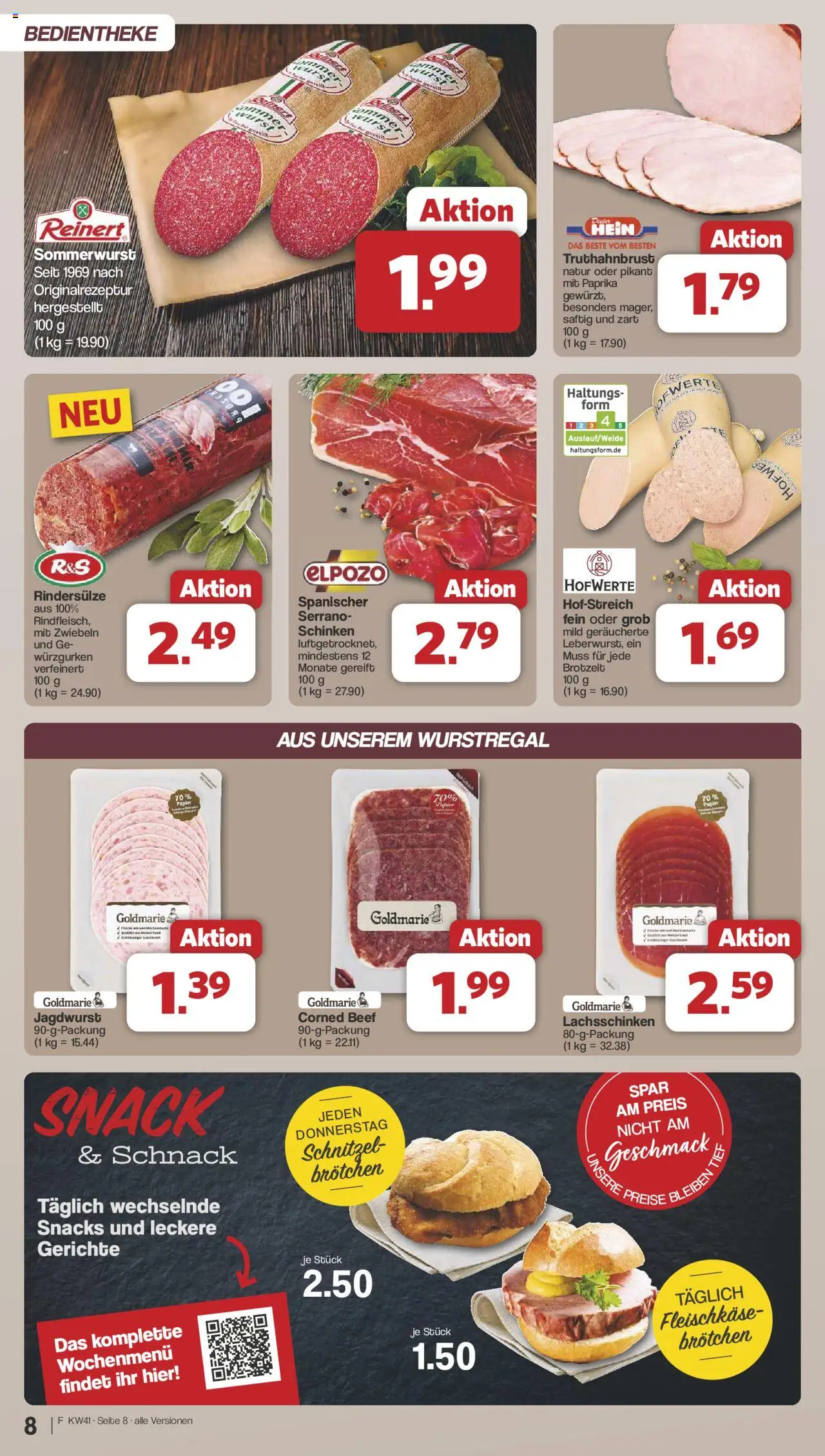 Famila Nordwest Prospekt 	 – gültig ab 06.10.2025 | Seite: 8 | Produkte: Schnitzel, Zwiebeln, Paprika, Schinken