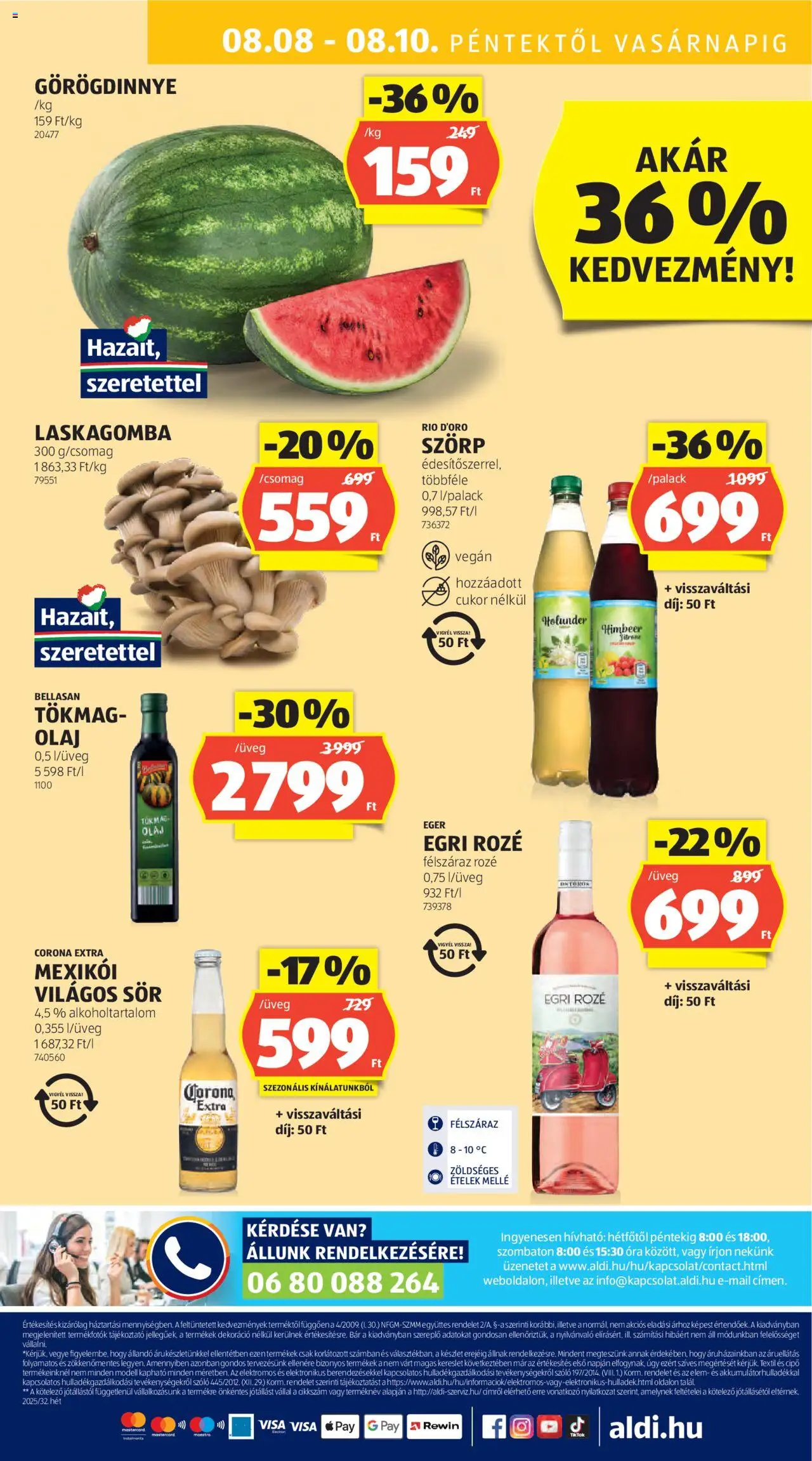 Aldi akciós ujság - amely érvényes a következő dátumtól: 07.08.2025 | Oldal: 51 | Termékek: Szőlő, Egér, Tök, Sör