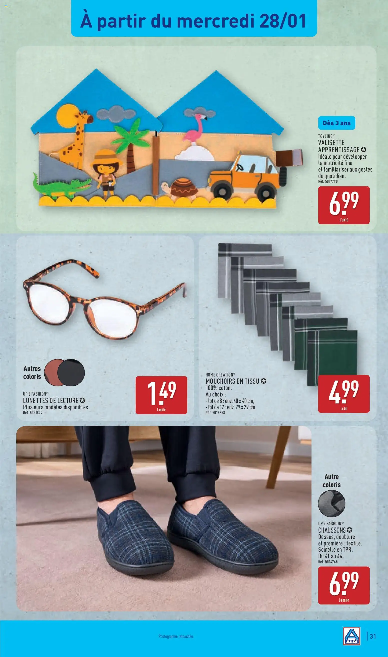 {H1} | Page: 33 | Produits: Mouchoirs en tissu, Mouchoirs, Chaussons, Lunettes