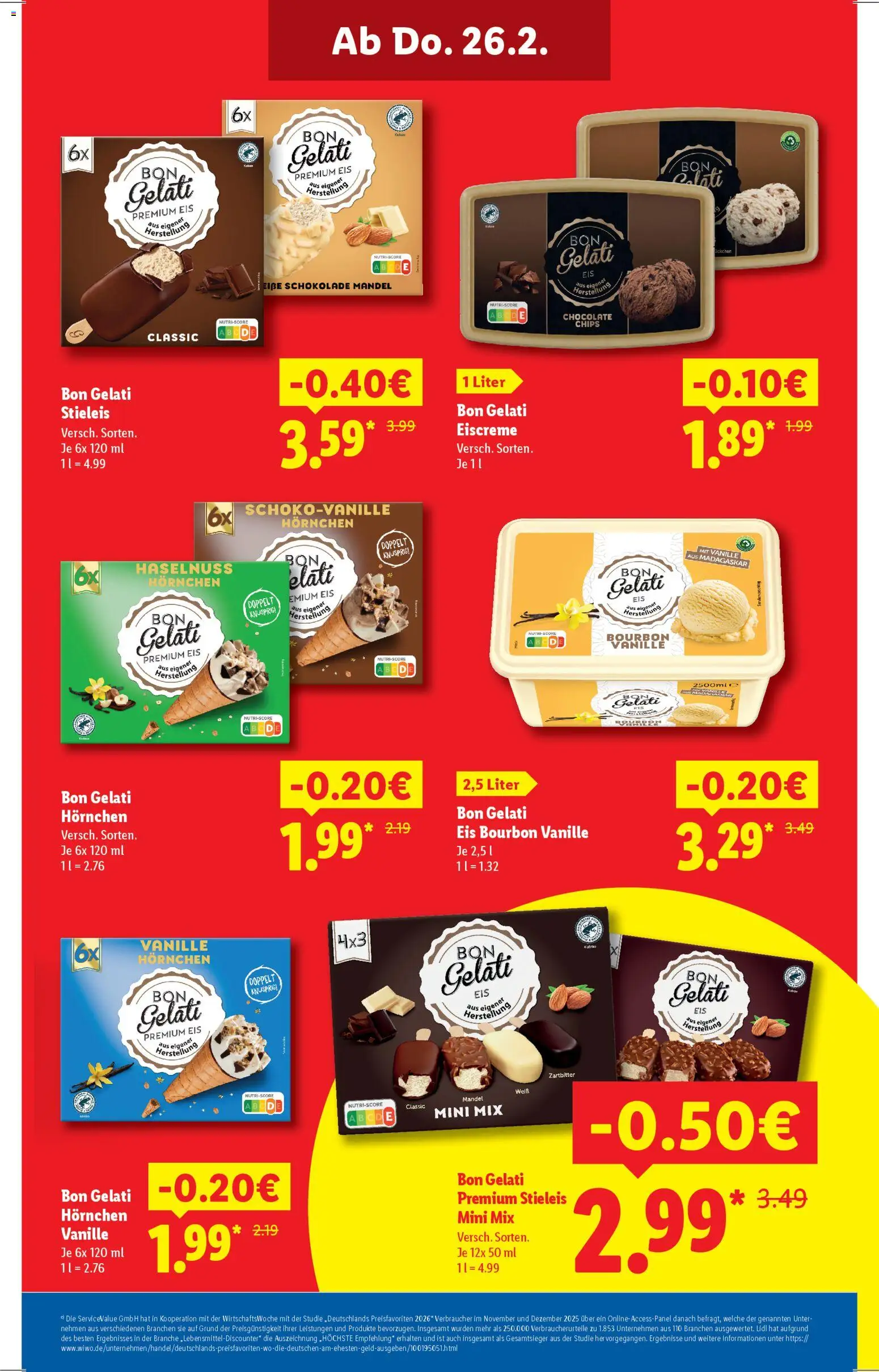 Lidl Prospekt Uffenheim – gültig ab 23.02.2026 | Seite: 3 | Produkte: Eiscreme, Bourbon, Chips, Eis