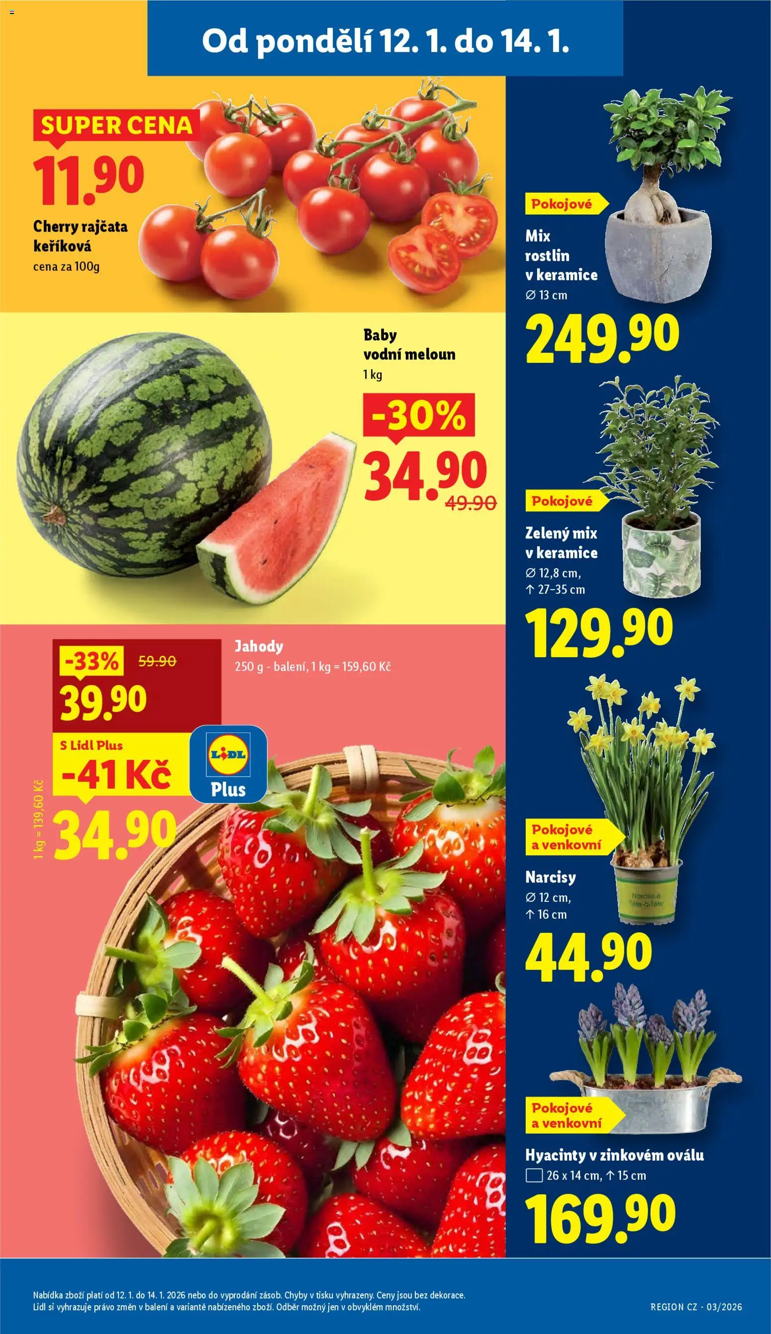 Lidl leták od 12.01.2026 | Strana: 11 | Produkty: Meloun, Rajčata, Cherry rajčata, Jahody
