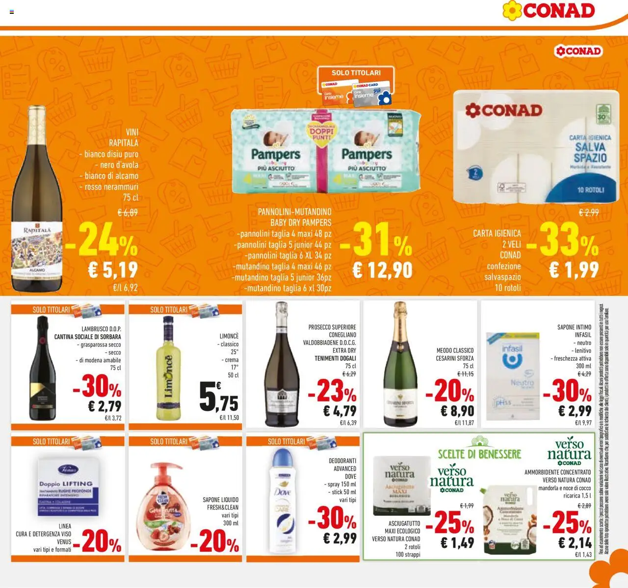 Volantino Conad del 13.08.2025 | Pagina: 19 | Prodotti: Carta igienica, Sapone, Intimo, Pampers