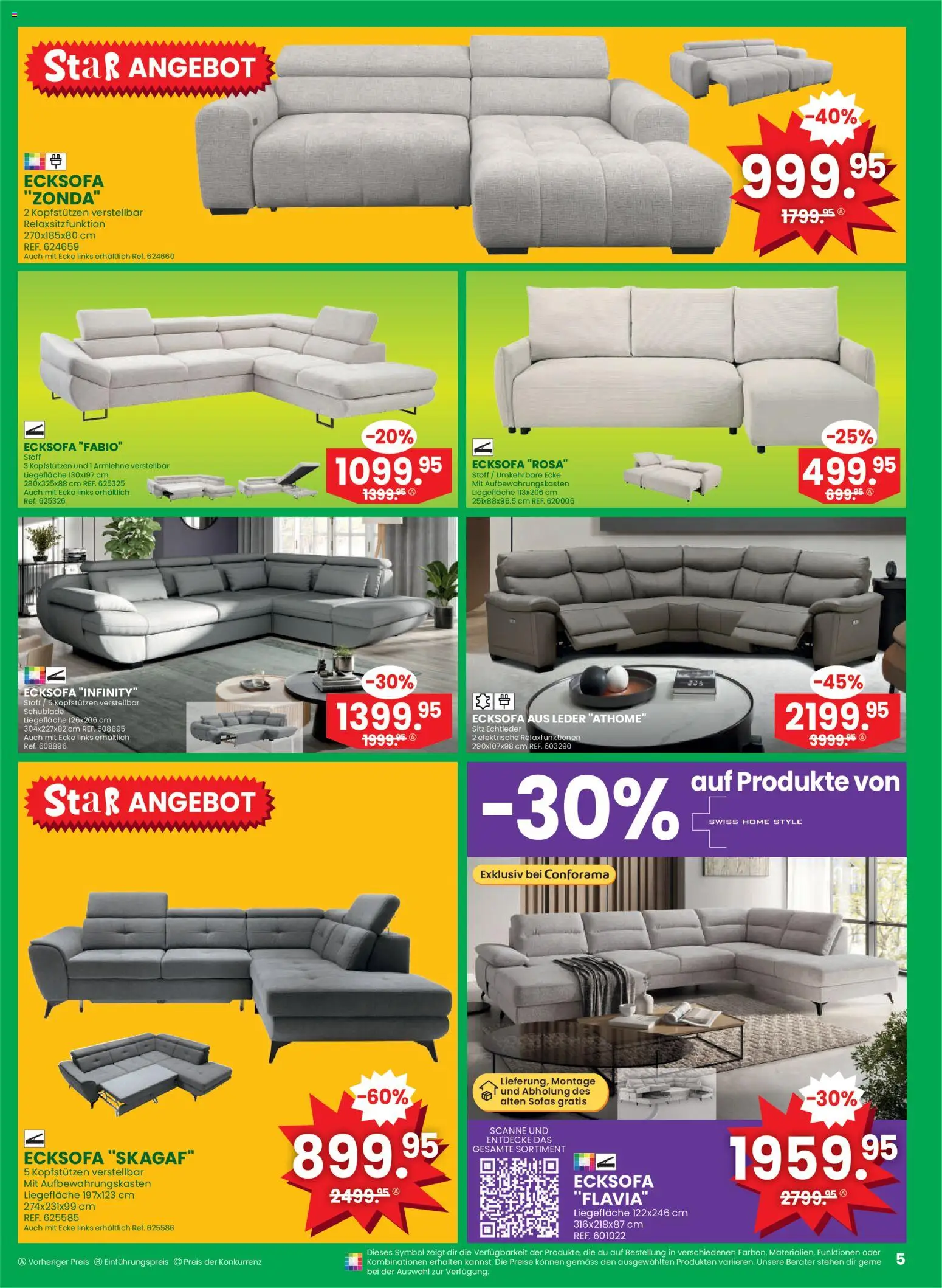Conforama aktionen – gültig ab 08.04.2026 | Seite: 5 | Produkte: Ecksofa