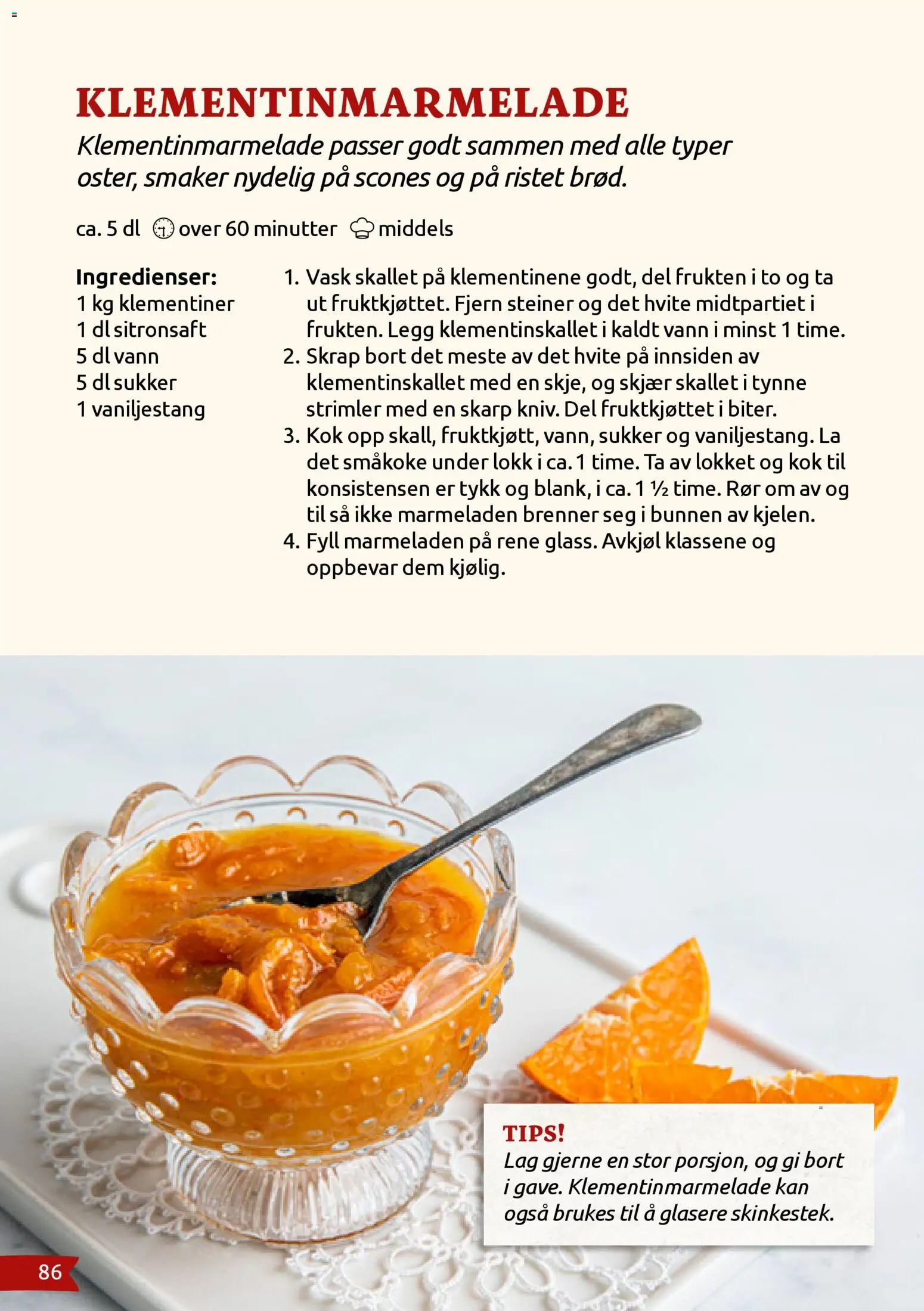 {H1} | Side: 86 | Produkter: Hallonmousse, Sukker, Вермішель, Prenosnik