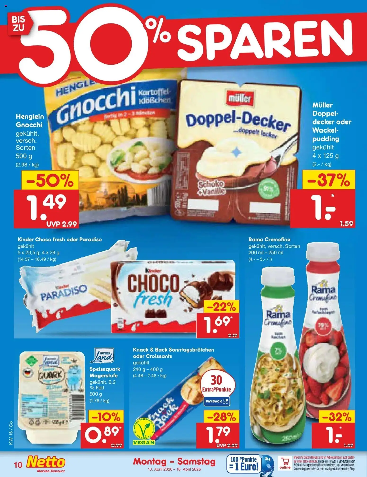 Netto Marken-Discount Prospekt Bitterfeld-Wolfen	 – gültig ab 13.04.2026 | Seite: 12 | Produkte: Quark, Rama cremefine, Pudding, Speisequark