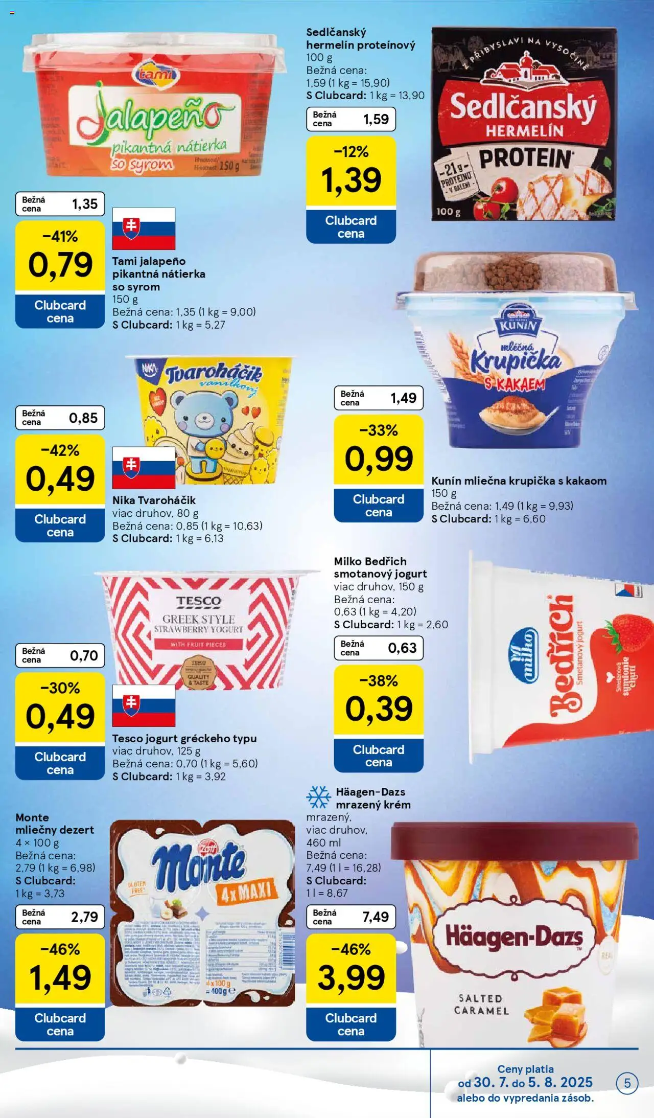 Tesco Hypermarket - leták │ platný od 30.07.2025 | Strana: 5 | Produkty: Jogurt, Protein, Krém