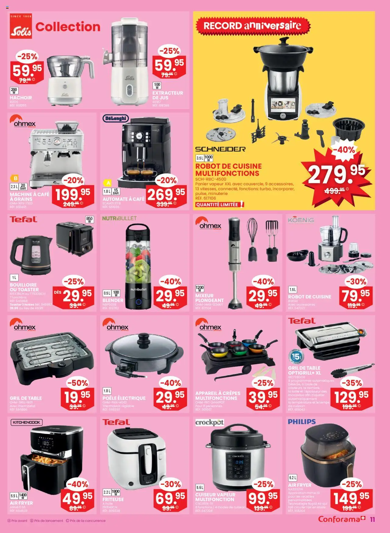 Conforama Aktionen FR – gültig ab 10.09.2025 | Seite: 11 | Produkte: Toaster, Friteuse, Philips