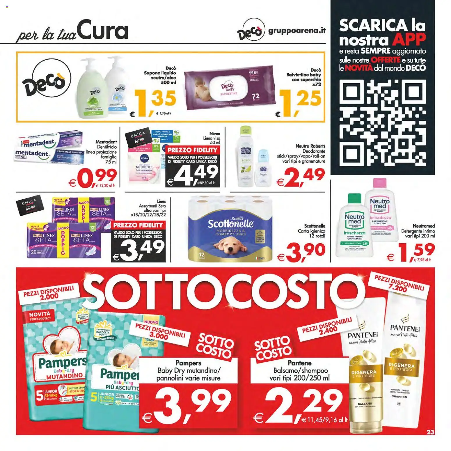 Volantino Decò del 06.03.2026 | Pagina: 30 | Prodotti: Shampoo, Carta igienica, Detergente intimo, Pampers