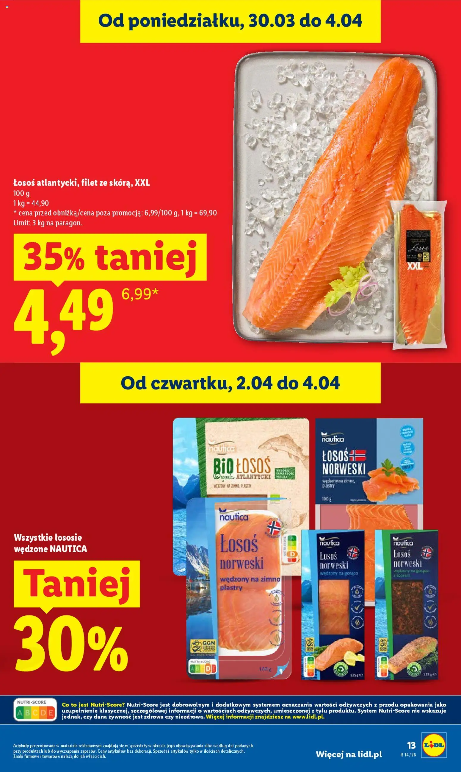 Lidl Polsko leták od 02.04.2026 | Strana: 13 | Produkty: Losos, Filet