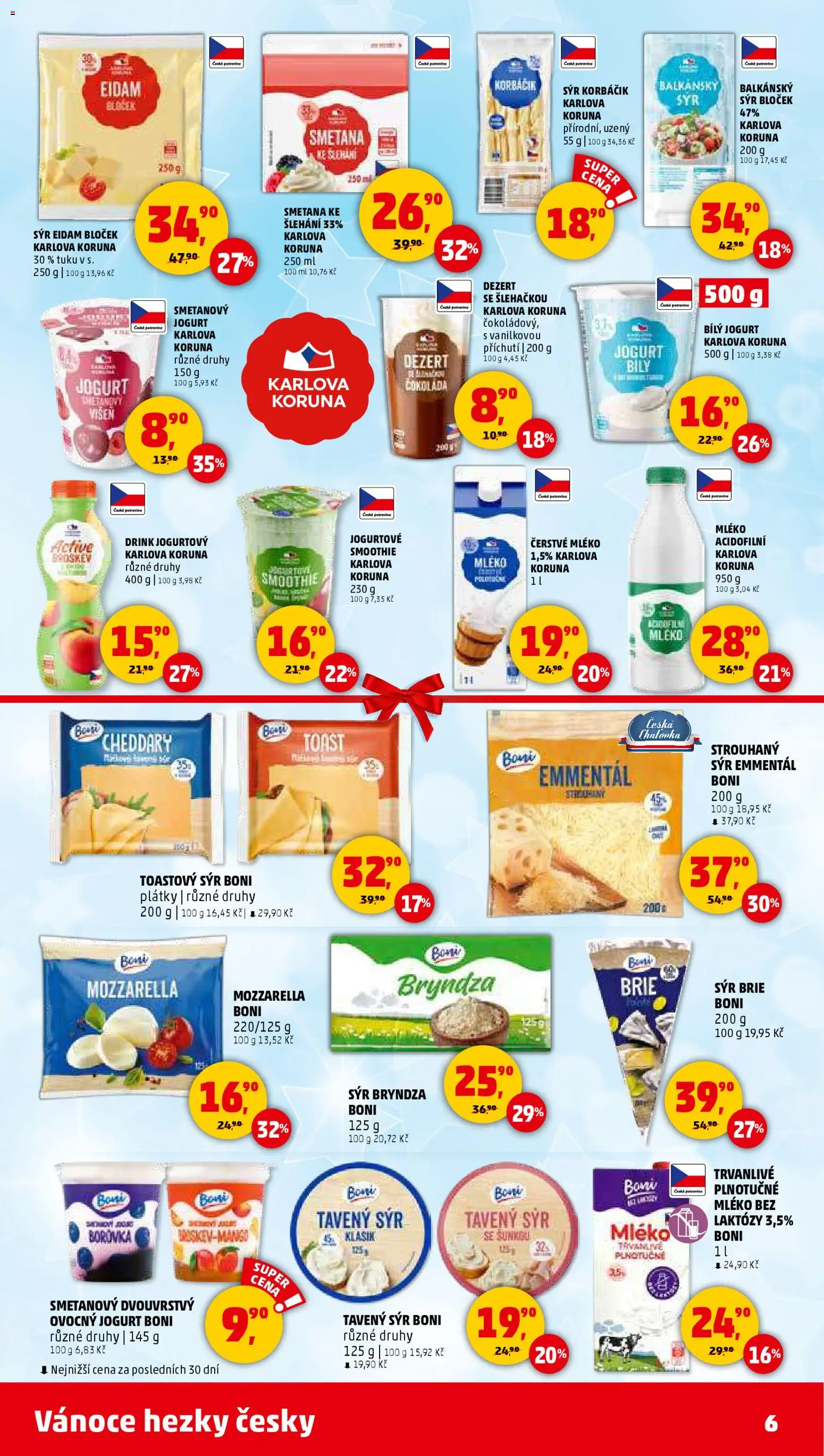 Penny Market leták - Čtvrtečník od 04.12.2025 | Strana: 6 | Produkty: Mléko, Smetana ke šlehání, Brie, Bílý jogurt