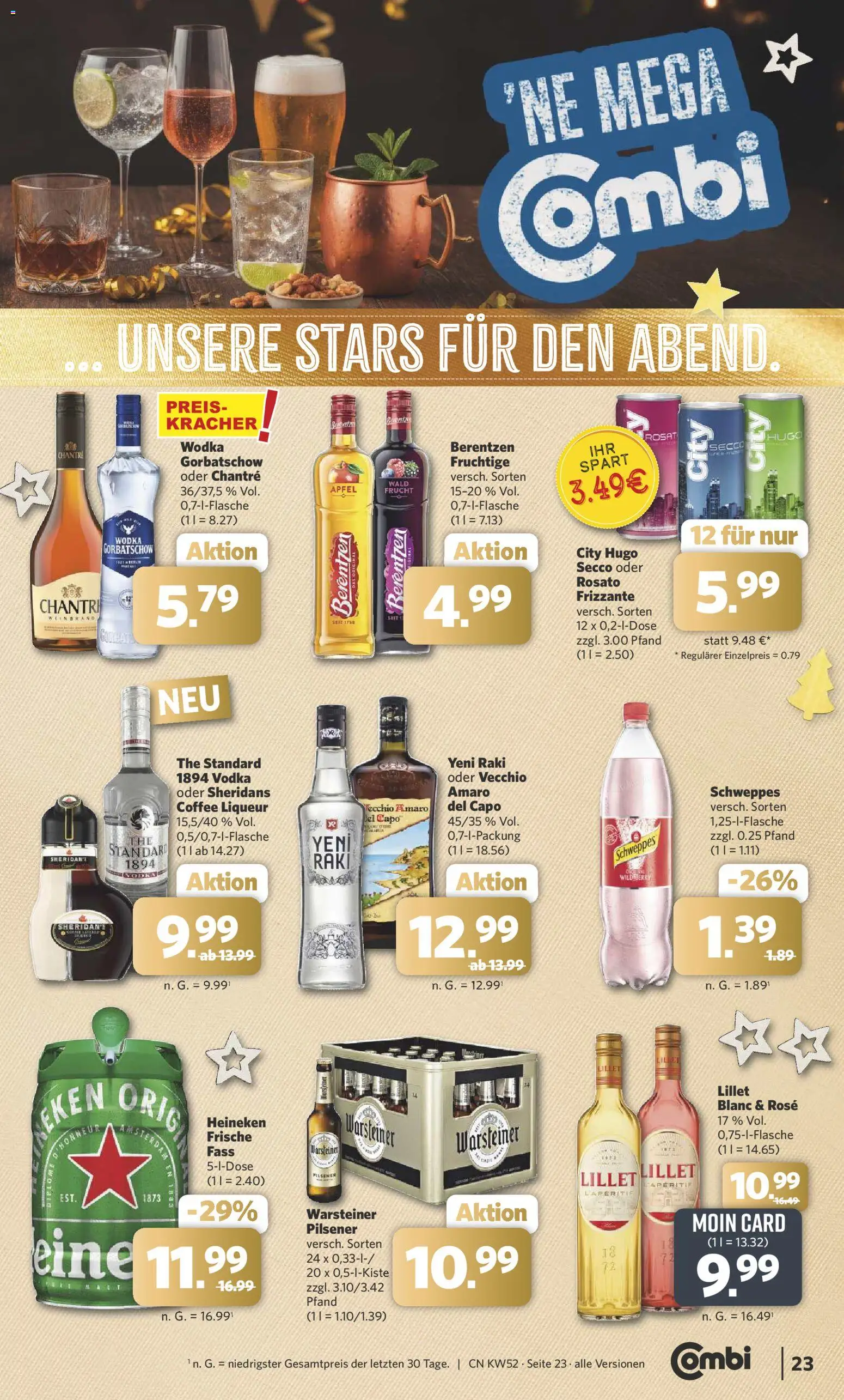 Combi Prospekt 	 – gültig ab 22.12.2025 | Seite: 23 | Produkte: Äpfel, Warsteiner, Vodka, Wodka