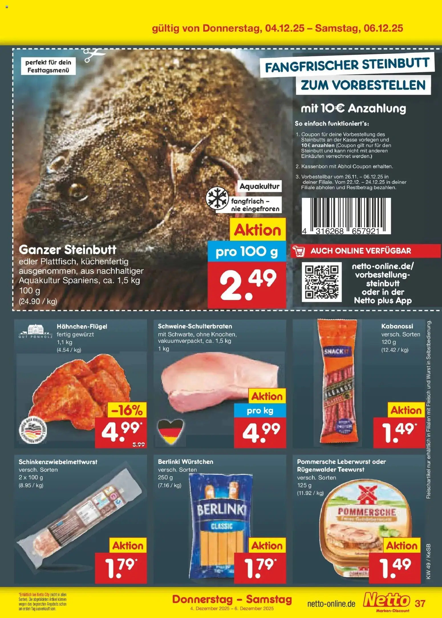 Netto Marken-Discount prospekt Bonn	 – gültig ab 01.12.2025 | Seite: 39 | Produkte: Wurst, Fleisch