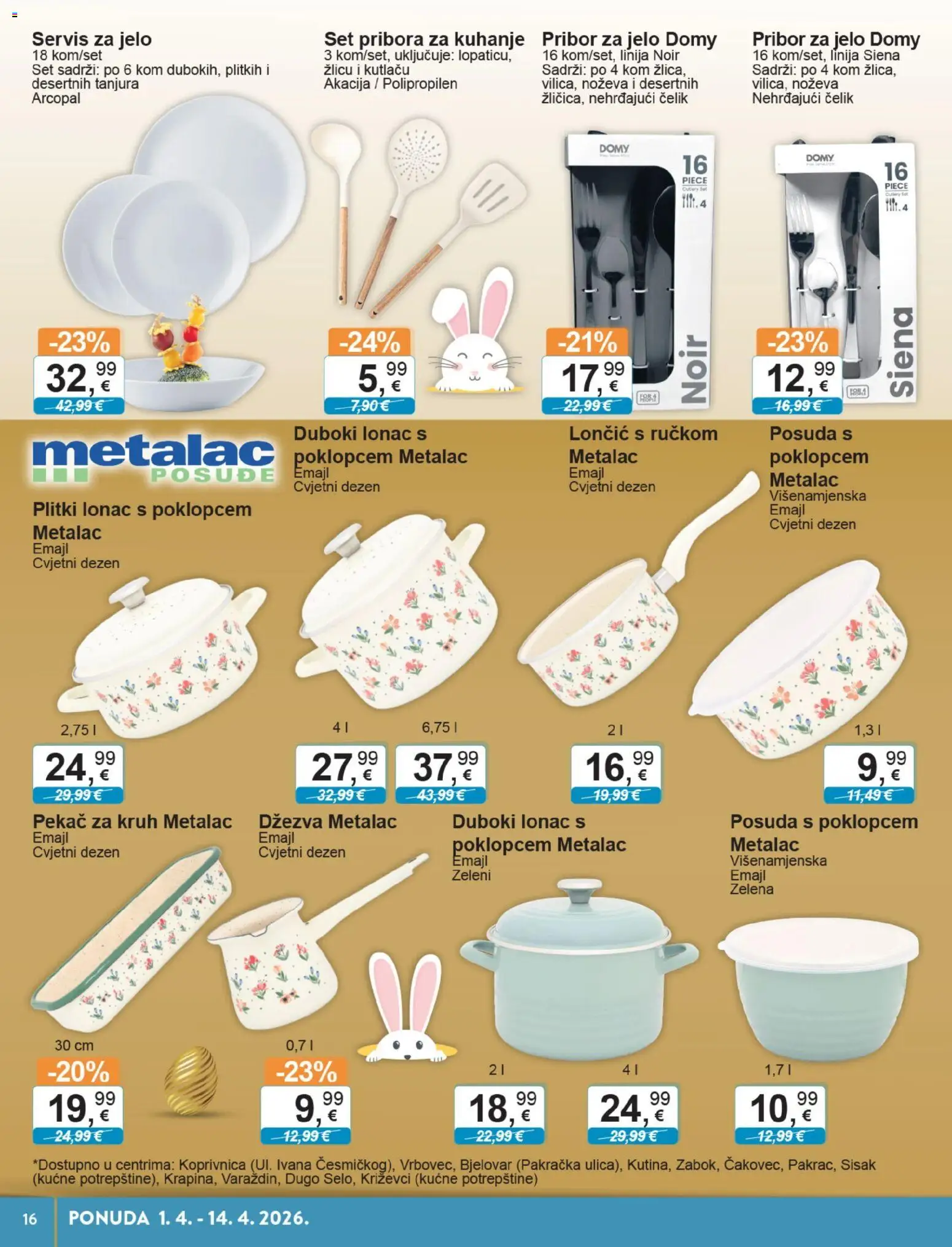 KTC katalog | vrijedi od 01.04.2026 | Stranica: 16 | Proizvodi: Kruh, Dzezva, Lonac, Pribor za jelo