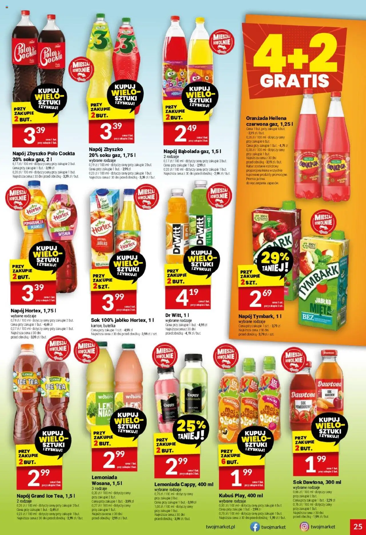 Twój Market Gazetka od 03.09.2025 | Strona: 25 | Produkty: Cytryna, Mango, Malina, Oranżada hellena