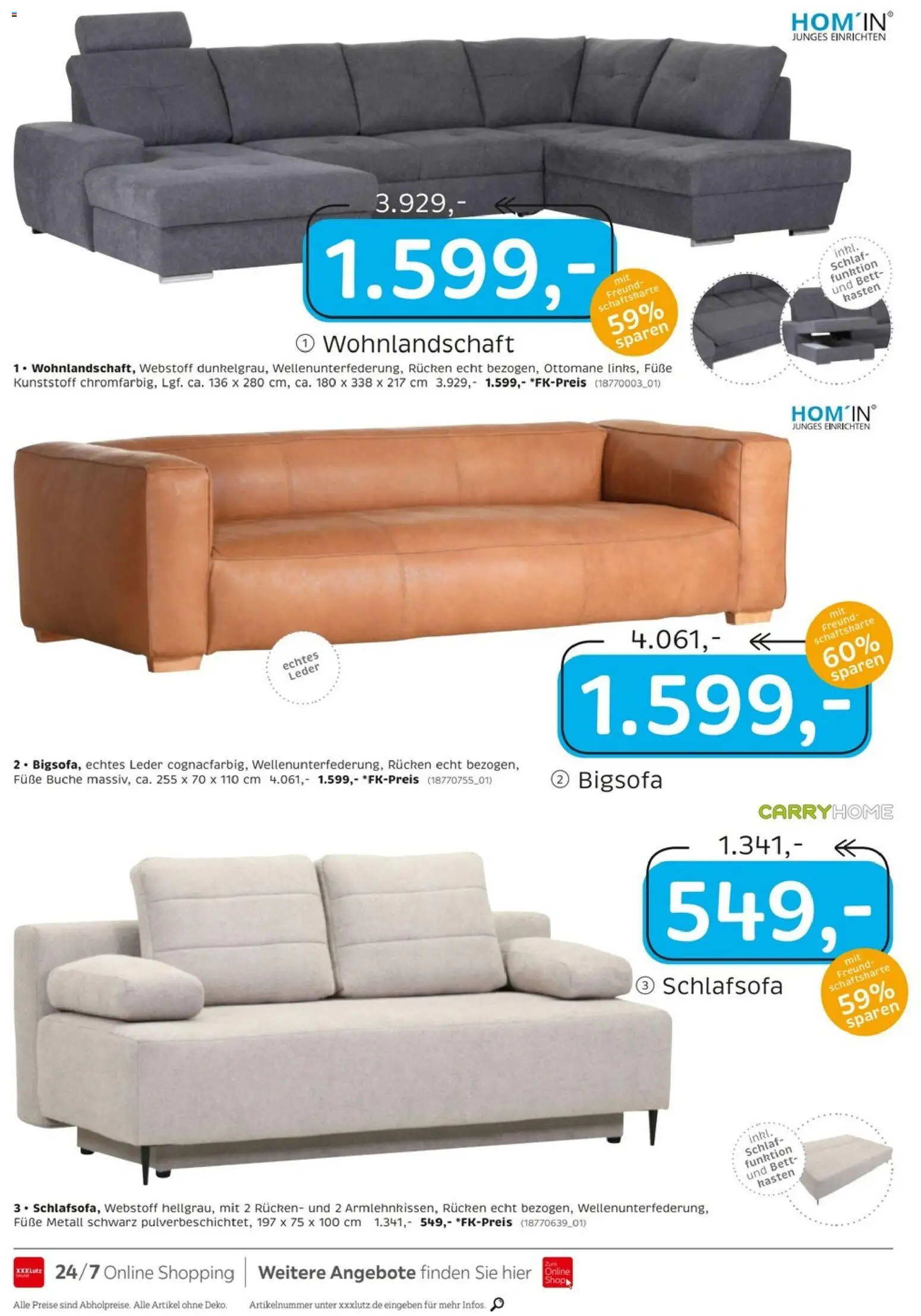 XXXL Lutz Junges Wohnen – gültig ab 08.03.2026 | Seite: 4 | Produkte: Wohnlandschaft, Schlafsofa, Bigsofa, Bett