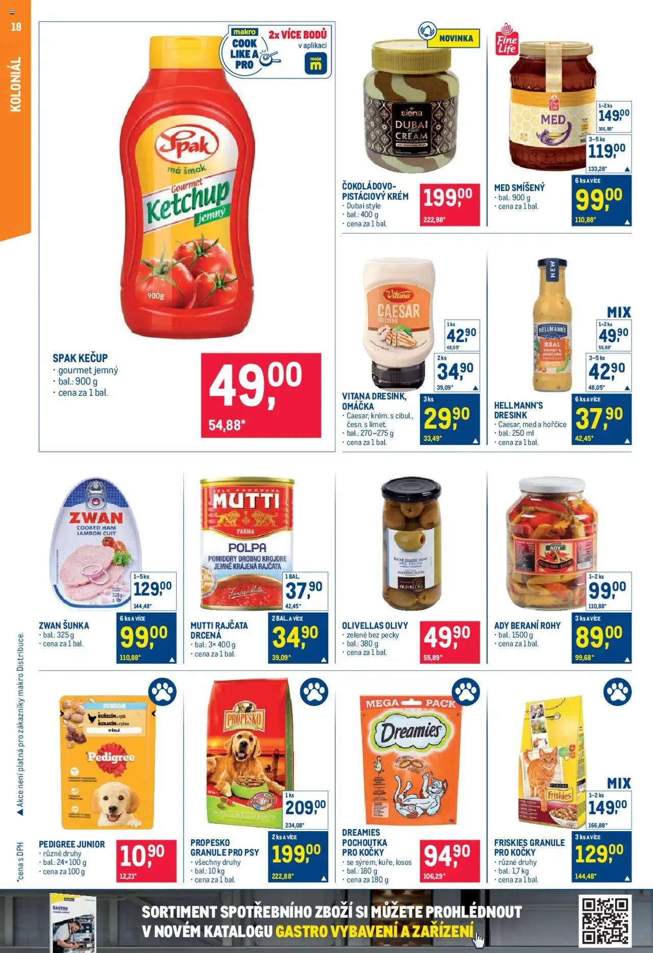 Makro leták - Pro milovníky jídla od 21.05.2025 | Strana: 18 | Produkty: Šunka, Pistáciový krém, Hellmann's, Friskies granule