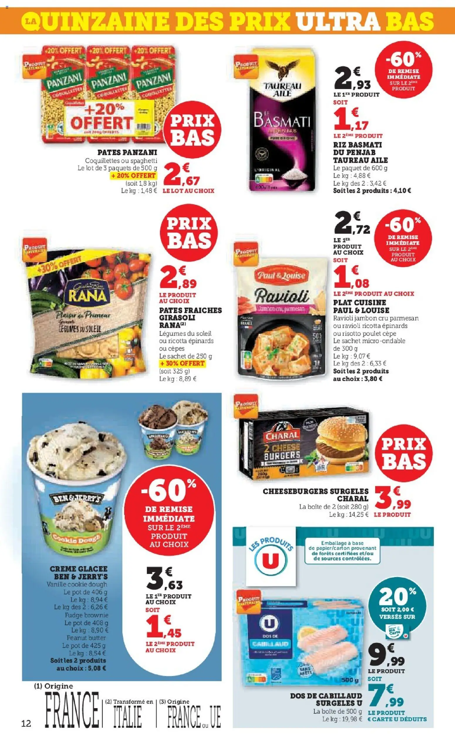 {H1} | Page: 12 | Produits: Base, Riz basmati, Jambon, Coquillettes