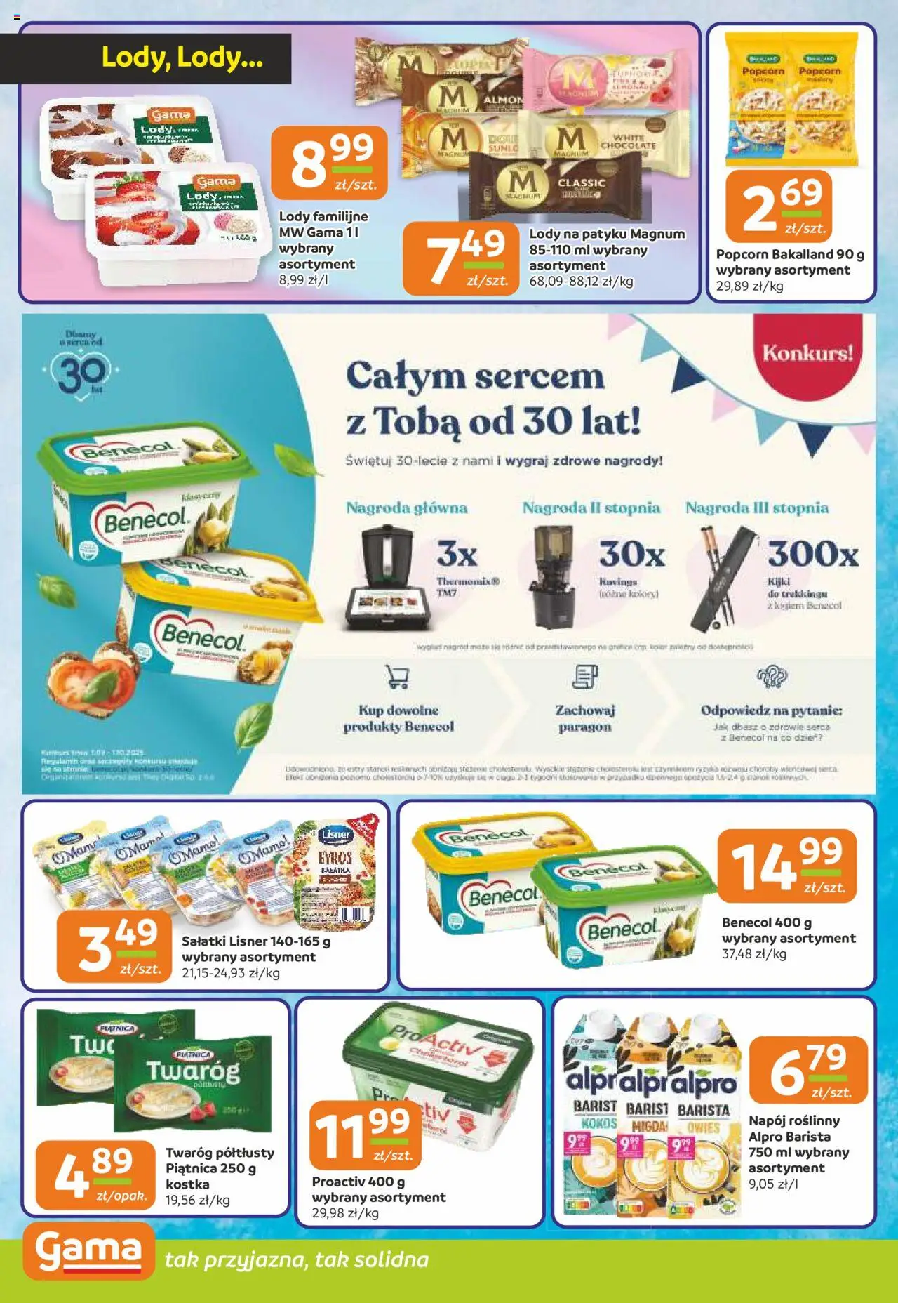 Gama Gazetka od 18.09.2025 | Strona: 6 | Produkty: Twaróg półtłusty, Alpro, Twaróg, Lody