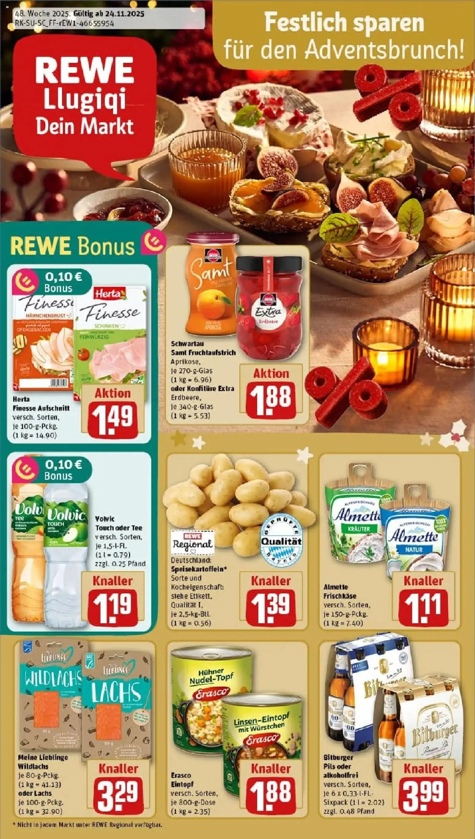 Rewe prospekt Rosenheim	 – gültig ab 23.11.2025 | Seite: 1 | Produkte: Schinken, Erasco, Volvic, Hahnchenbrust