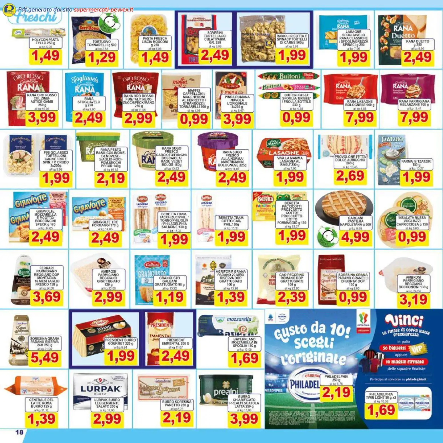 Volantino Pewex del 27.03.2026 | Pagina: 18 | Prodotti: Salmone, Formaggio, Pecorino, Emmental