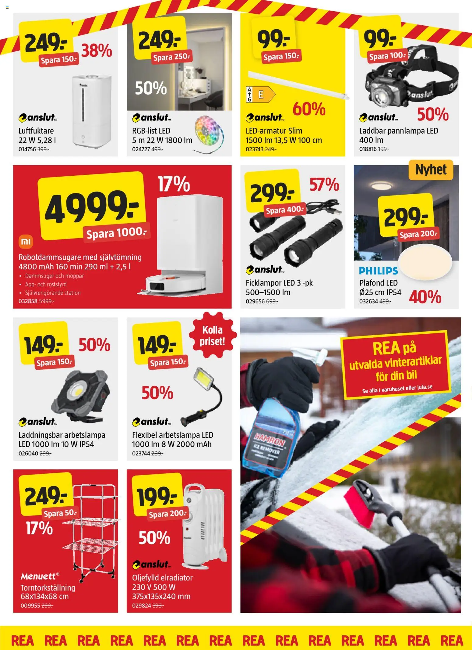 Jula reklamblad aktuell från 29.01.2026 | Sida: 4 | Produkter: Pannlampa, Robotdammsugare