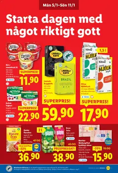 Lidl - erbjudanden - Förhandsvisning av reklamblad från butik Lidl aktuell från 05.01.2026 | Sida: 5 | Produkter: Mjölk, Persika, Björnbär, Fräs