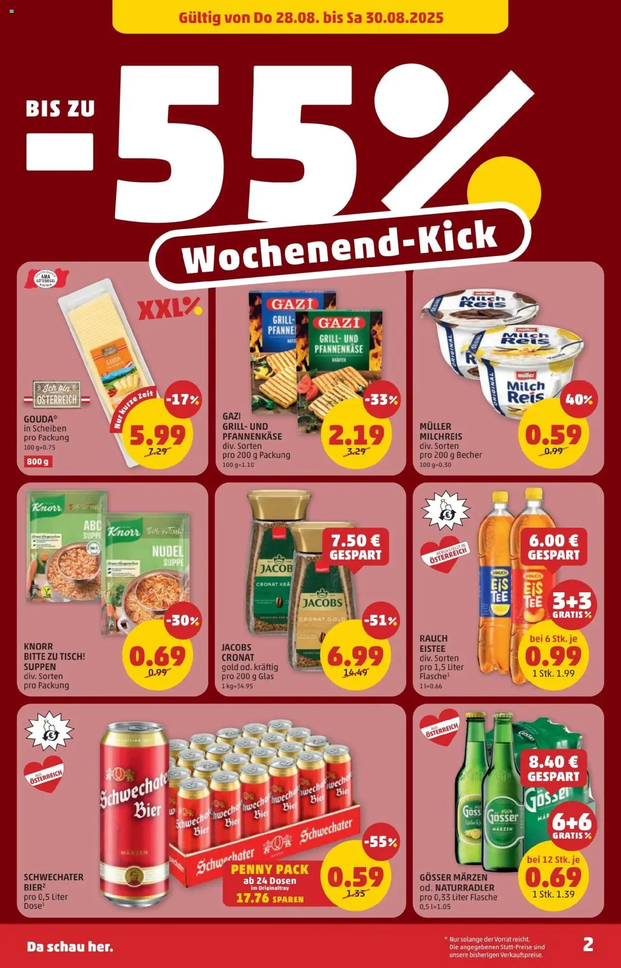Penny Markt Flugblatt gültig ab 28.08.2025 | Seite: 2 | Produkte: Grill, Tisch, Milch, Reis