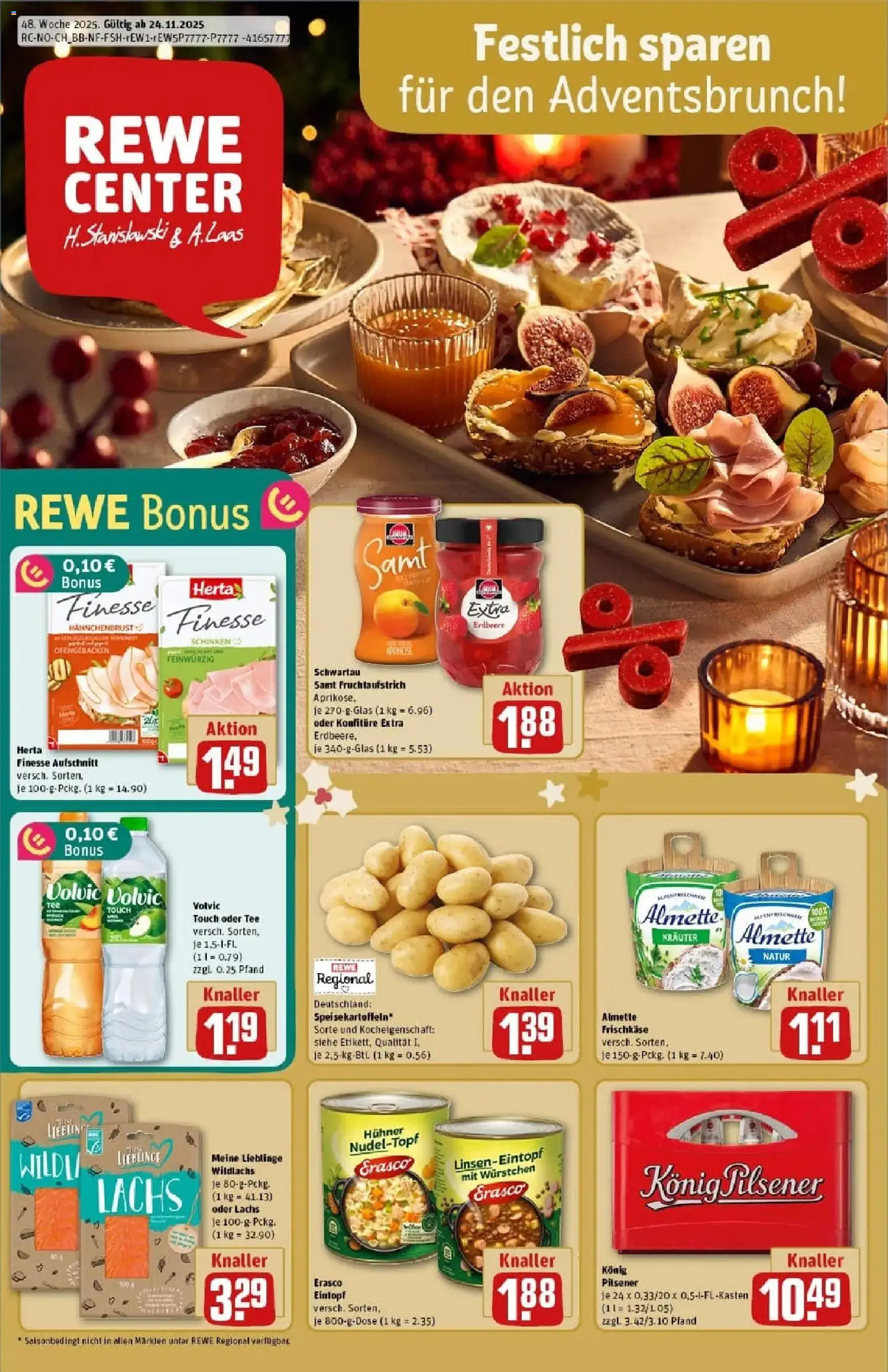 Rewe prospekt Hamburg	 – gültig ab 23.11.2025 | Seite: 1 | Produkte: Almette, Volvic, Frischkase, Hahnchenbrust