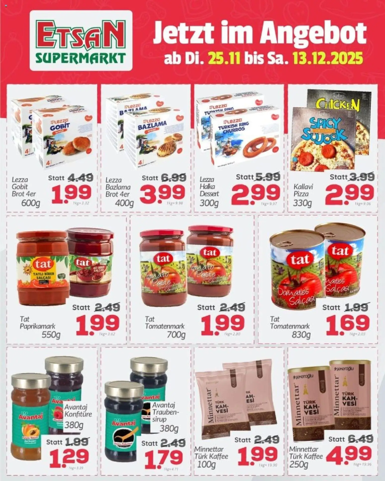 ETSAN Obst und Gemüse gültig ab 12.12.2025 | Seite: 5 | Produkte: Brot, Kaffee, Pizza