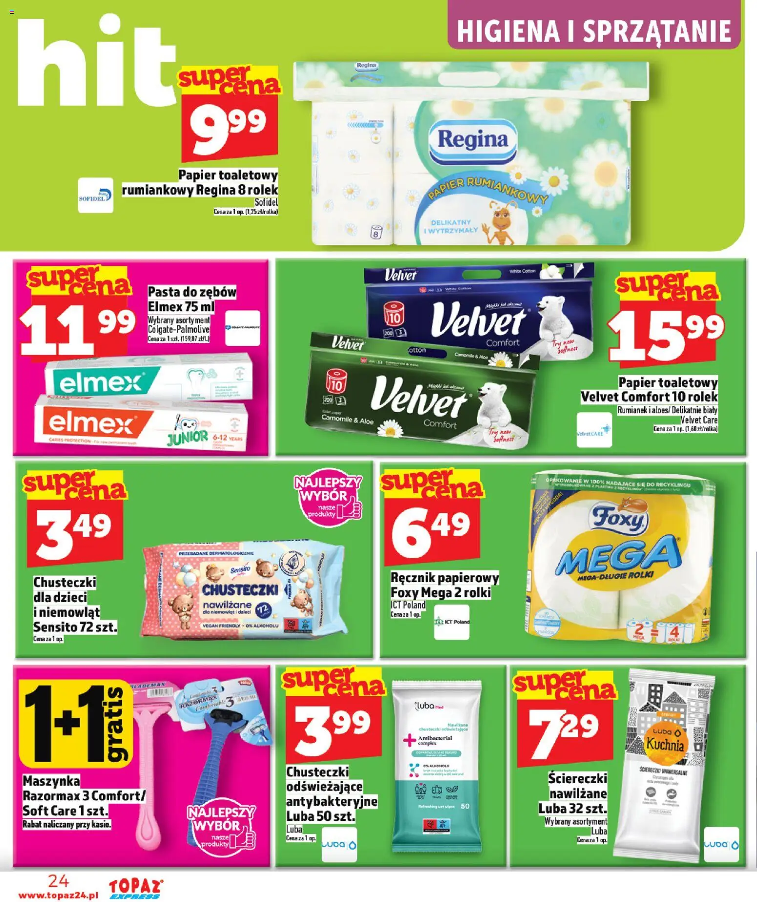 Topaz Gazetka - Express od 29.01.2026 | Strona: 24 | Produkty: Papier toaletowy, Rolki, Pasta do zębów, Ręcznik papierowy