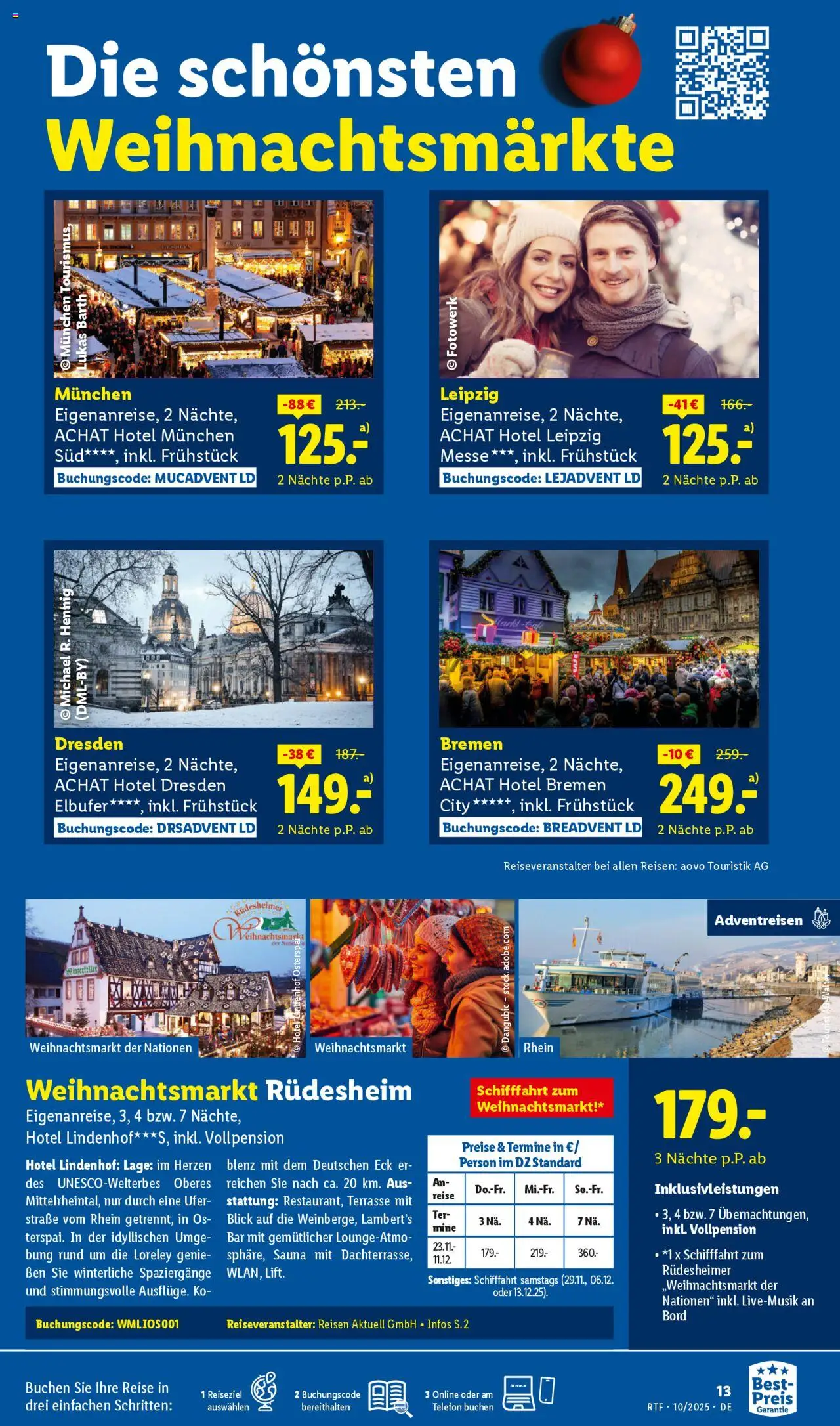 Lidl Reisen Oktober/November Reise-Highlights – gültig ab 13.10.2025 | Seite: 13 | Produkte: Telefon