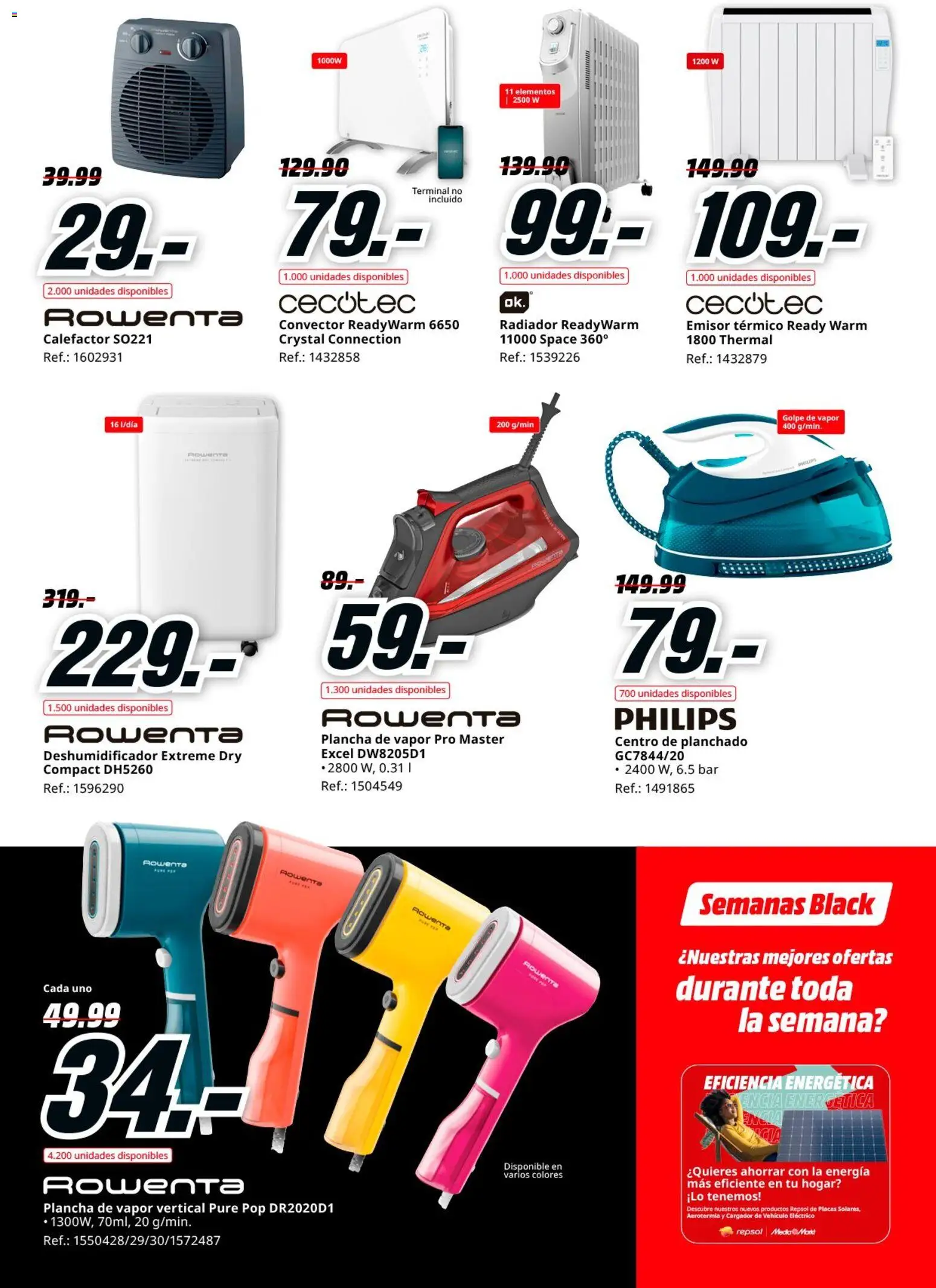 Media Markt Black Friday │ válido desde el 03.11.2025 | Página: 10 | Productos: Plancha, Radiador