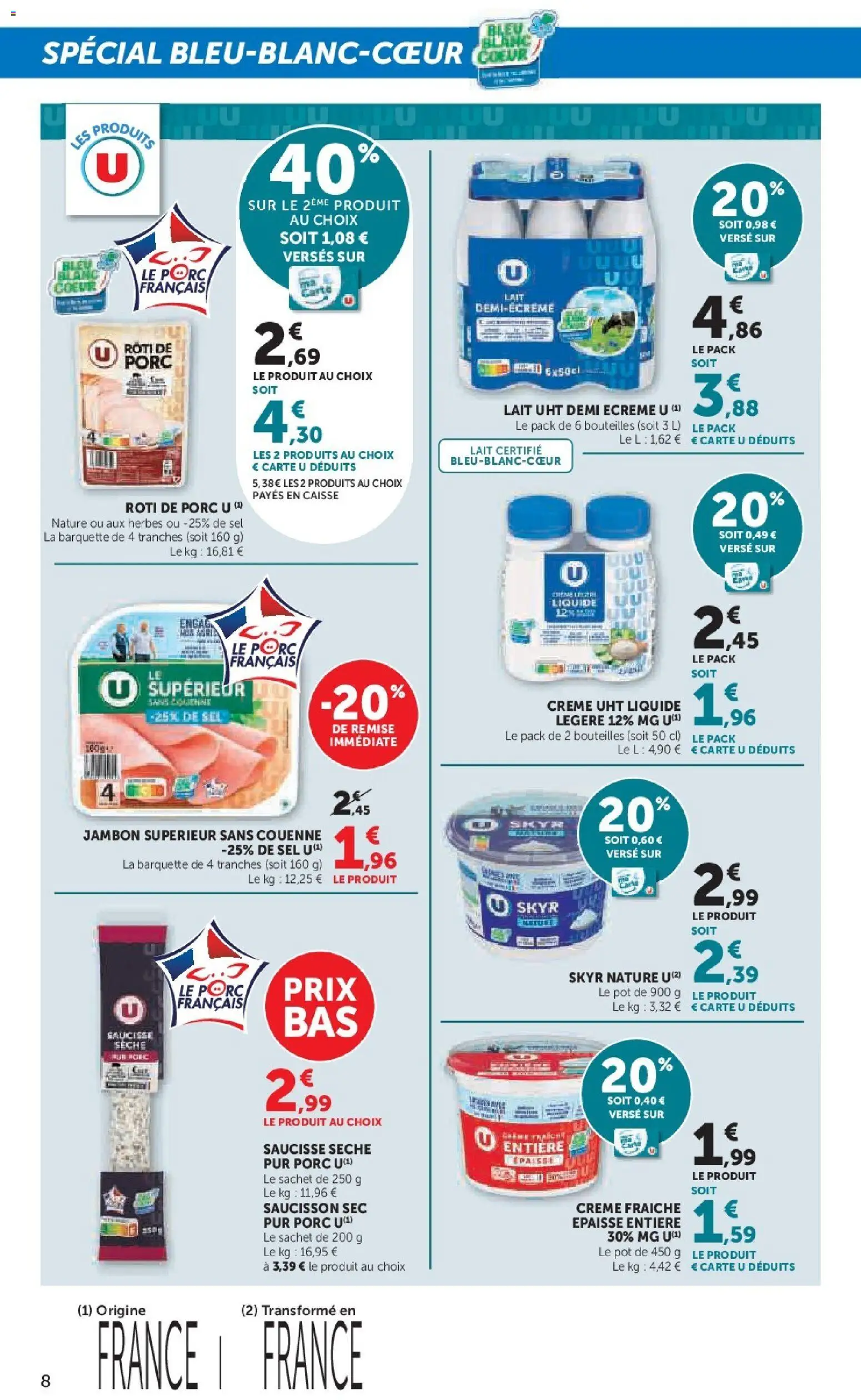 {H1} | Page: 8 | Produits: Saucisson sec, Sel, Saucisse, Crème fraiche