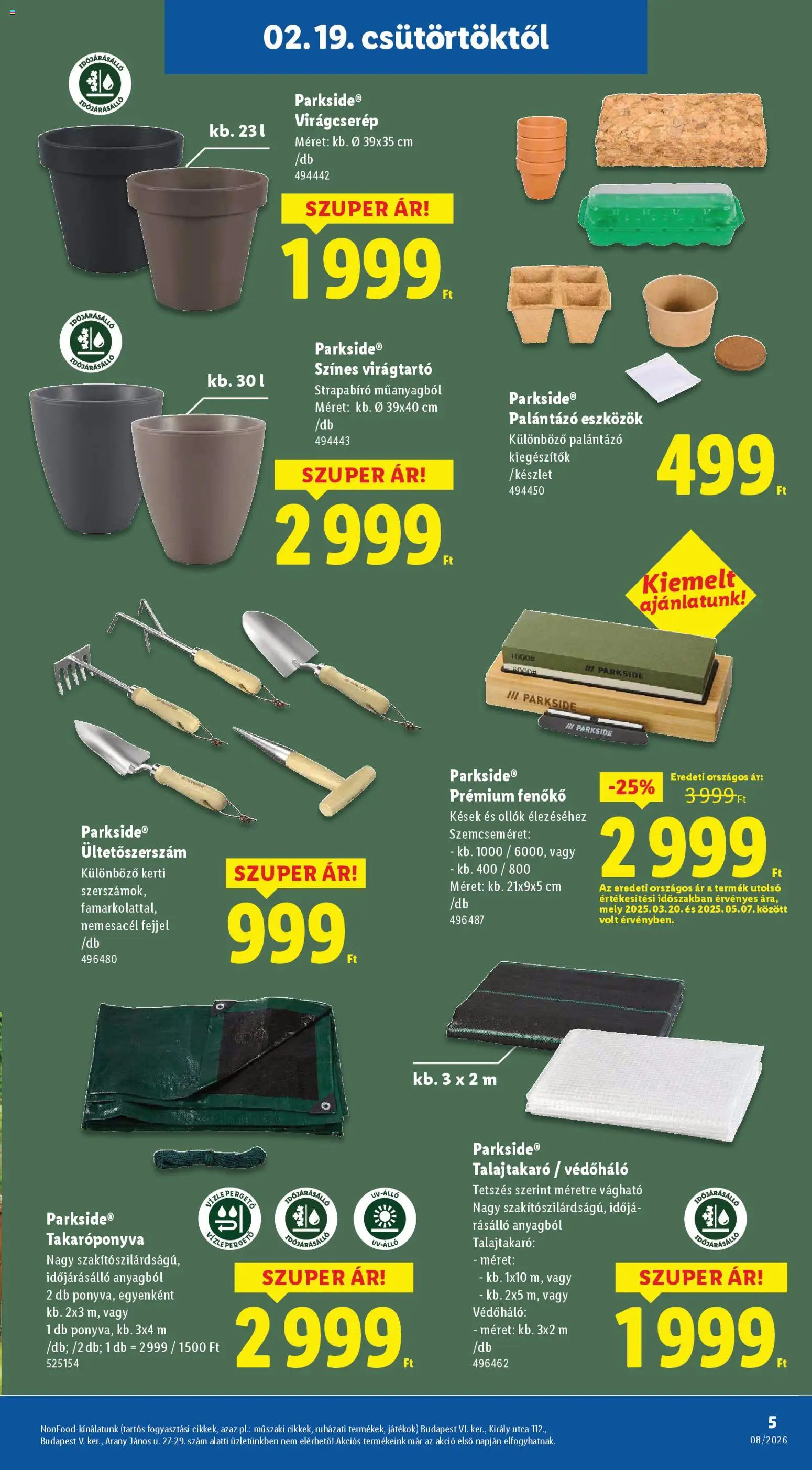 Lidl akciós ujság - amely érvényes a következő dátumtól: 19.02.2026 | Oldal: 5