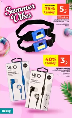Dealz Gazetka od 03.07.2025 | Strona: 22 | Produkty: Słuchawki, Złącze, Latarka czołowa