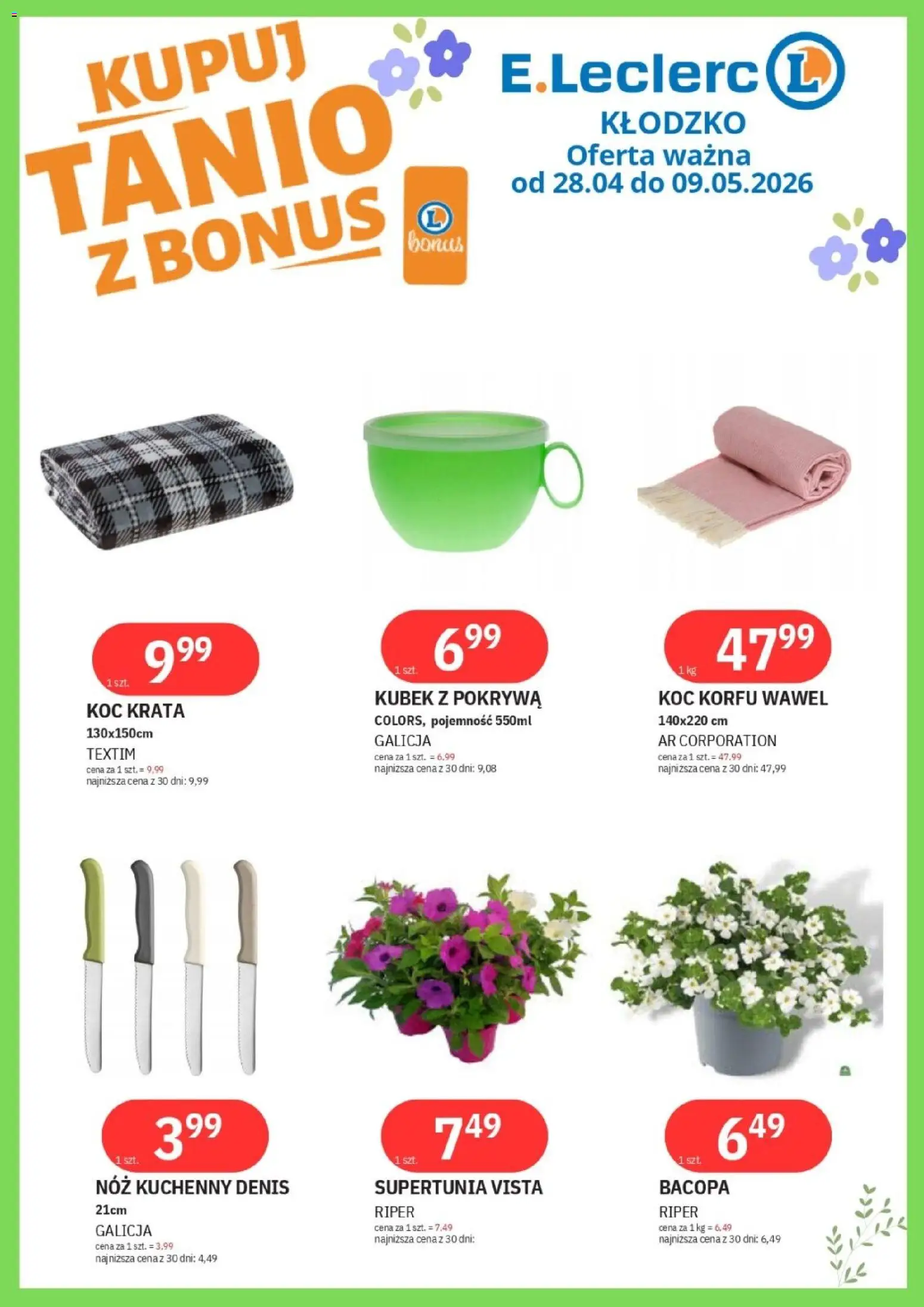 E.Leclerc gazetka - Kłodzko od 28.04.2026 | Strona: 52 | Produkty: Koc