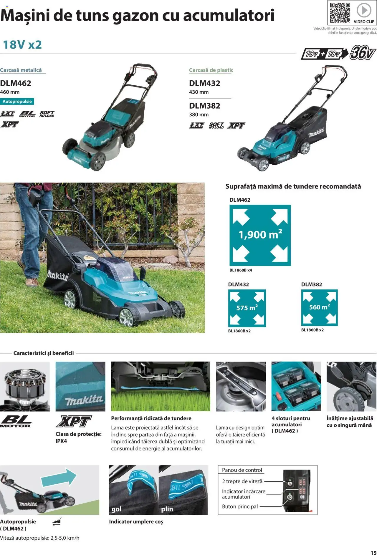 Makita catalog - Mașini de Grădină – valabil de la 08.01.2025 | Pagină: 15 | Produse: Video, Carcasă, Coș