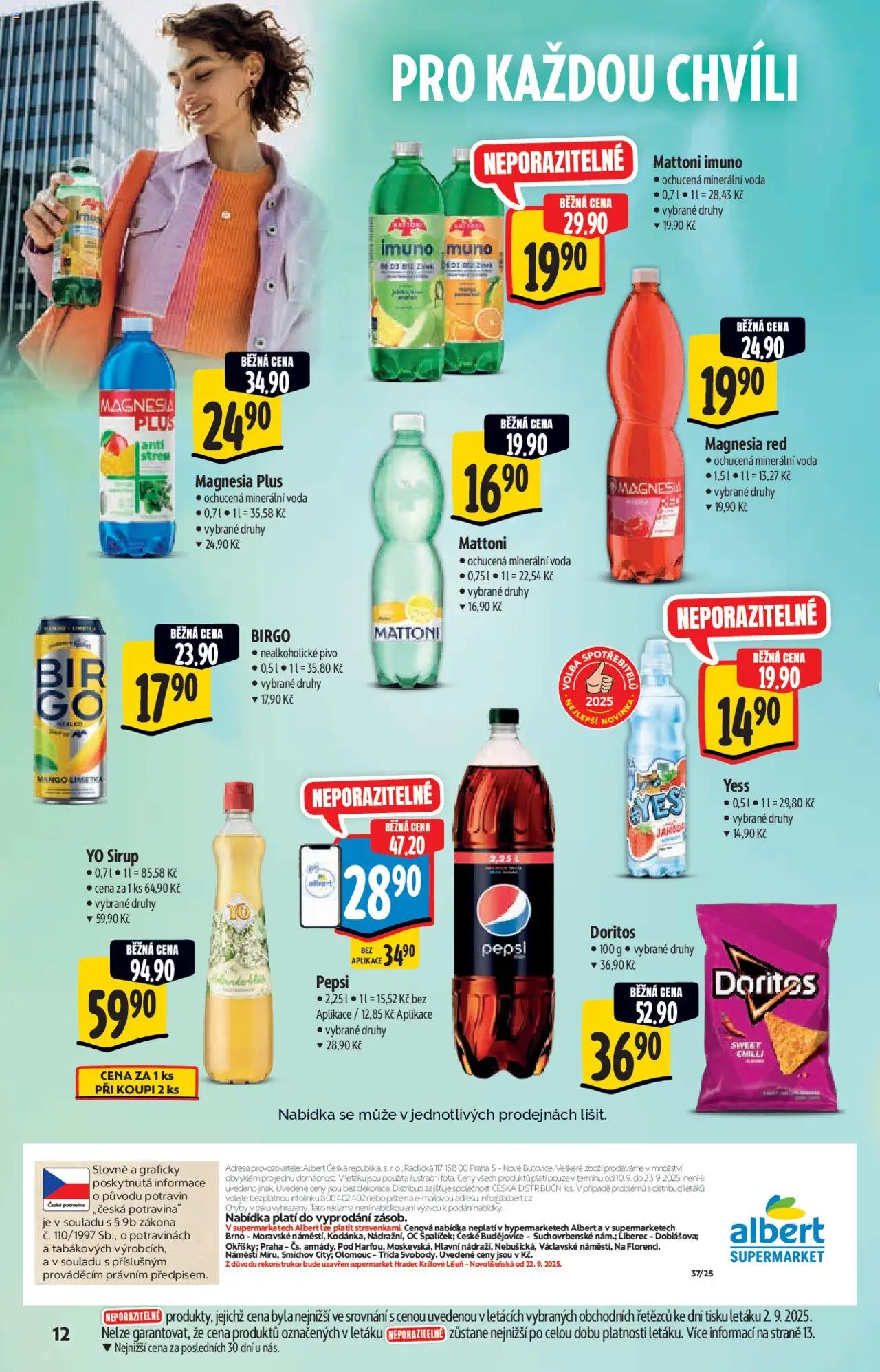 Albert katalog - Supermarket od 10.09.2025 | Strana: 12 | Produkty: Voda, Pepsi, Sirup, Magnesia Red