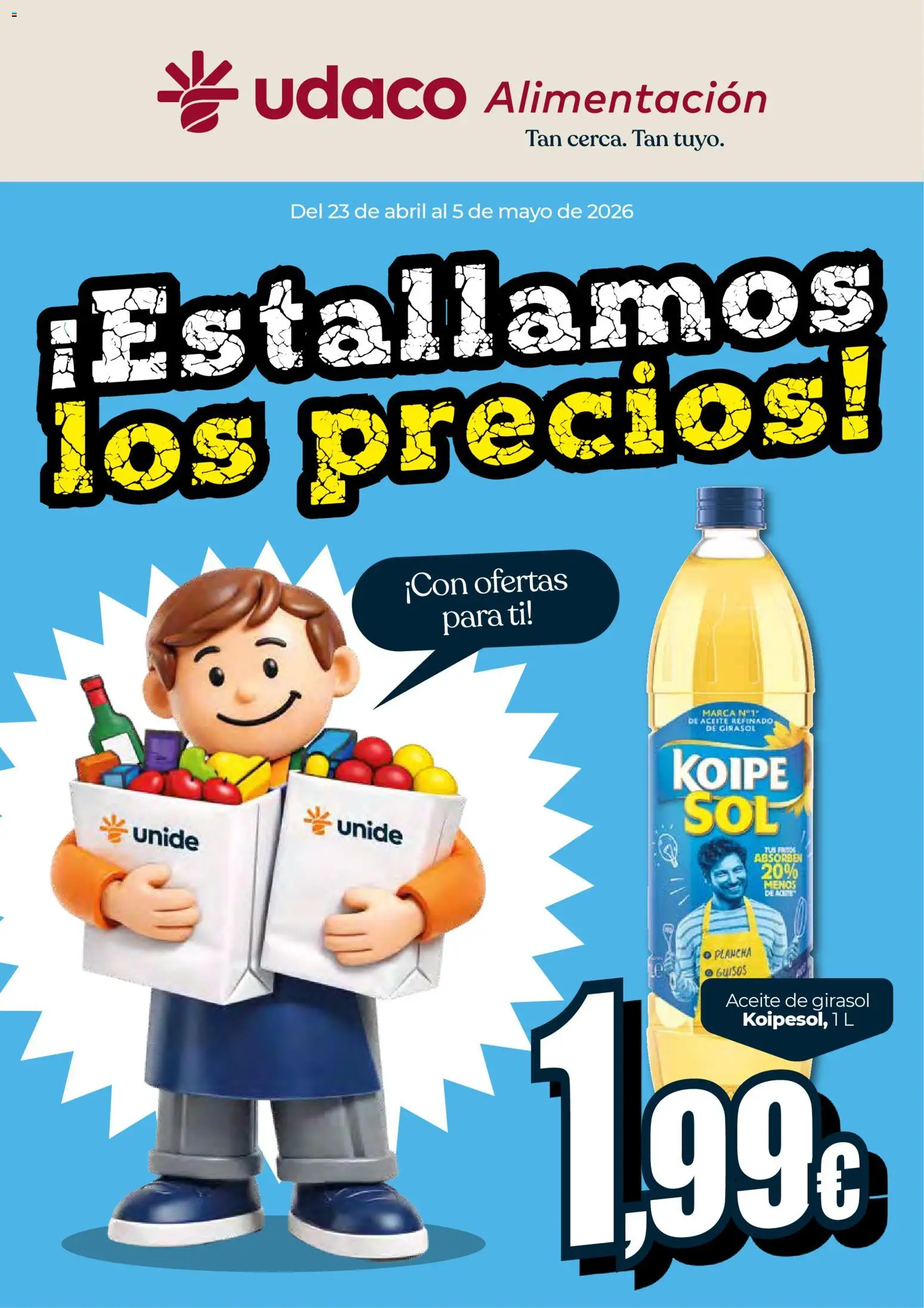 Unide - Estallamos los precios │ válido desde el 23.04.2026 | Página: 1 | Productos: Aceite, Aceite de girasol, Plancha