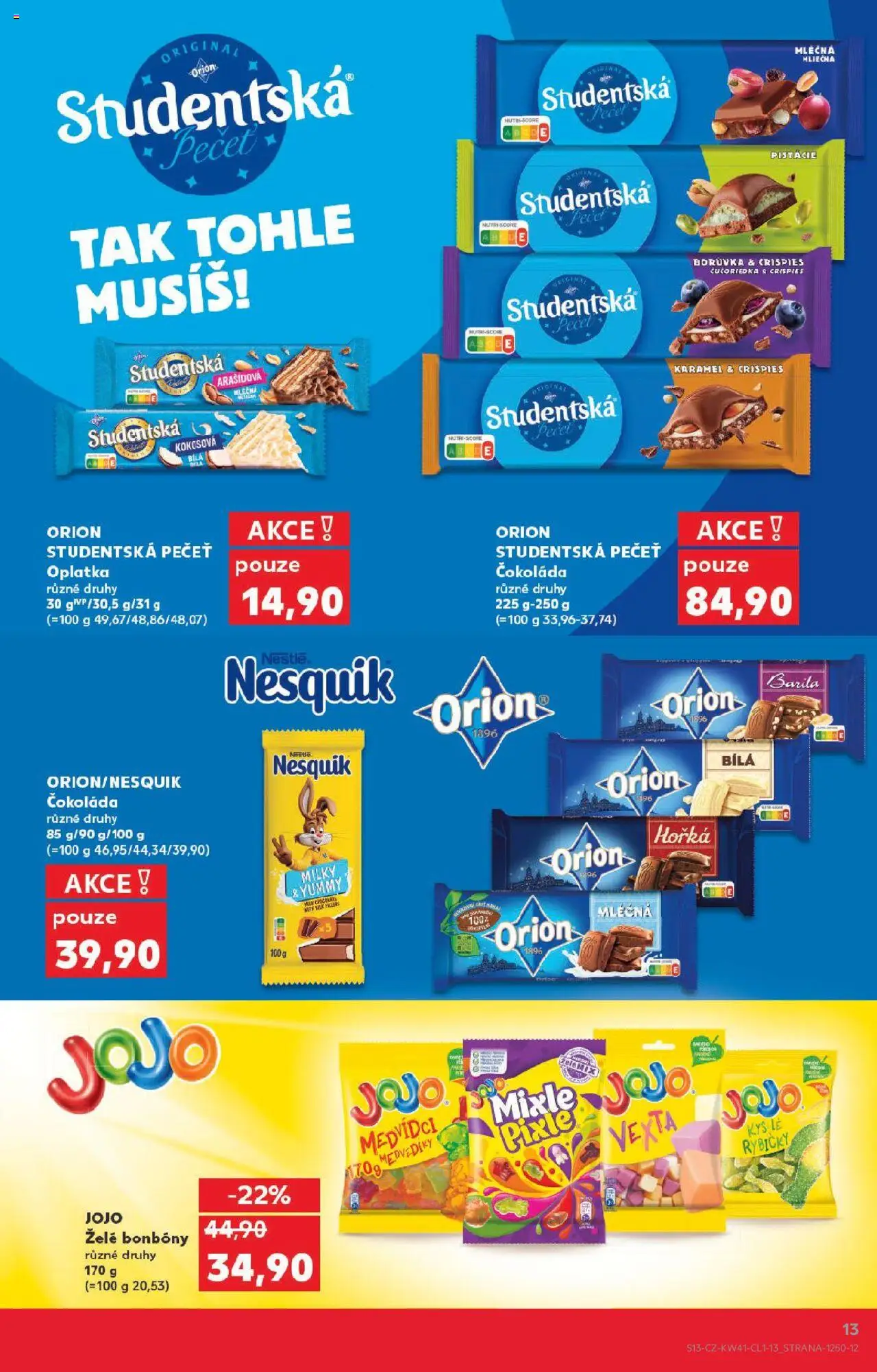 Kaufland leták - Praha 4 od 08.10.2025 | Strana: 13 | Produkty: Jojo, Bonbóny, Nesquik, Želé bonbóny