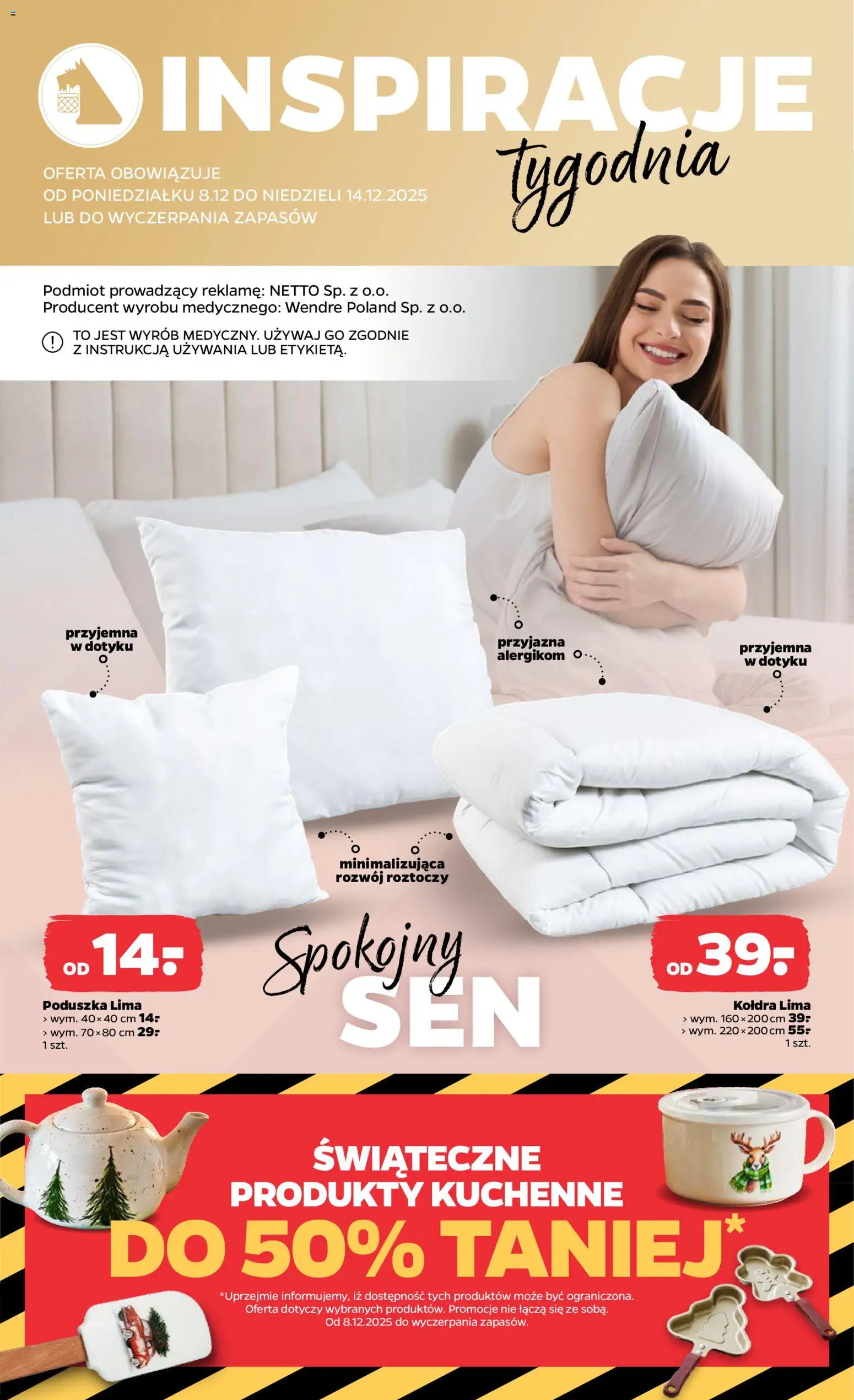 Netto gazetka - Non Food od 08.12.2025 | Strona: 2 | Produkty: Poduszka, Kołdra