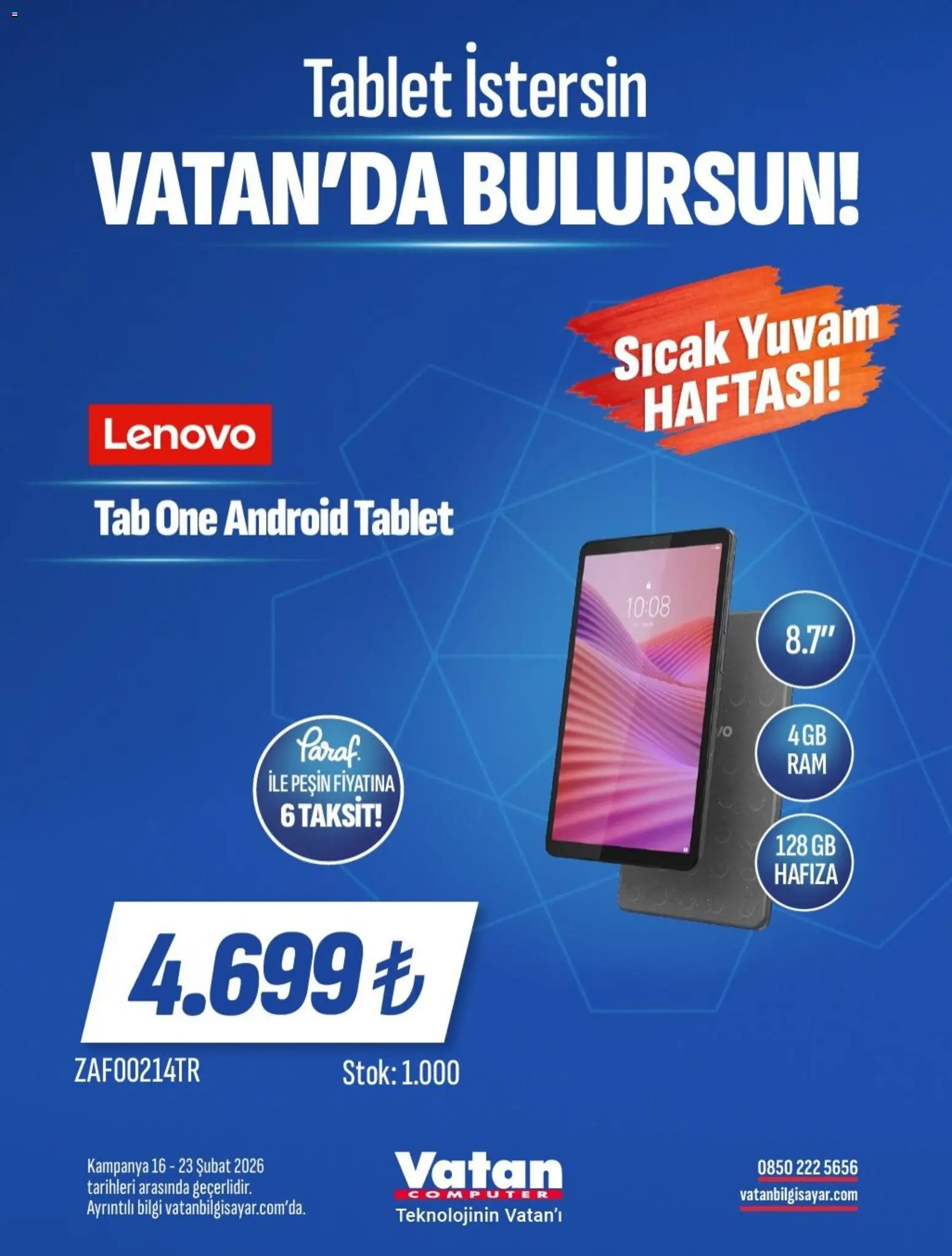 Vatan Bilgisayar İndirim - 16.02.2026 tarihinden itibaren geçerlidir | Sayfa: 17 | Ürünler: Tablet