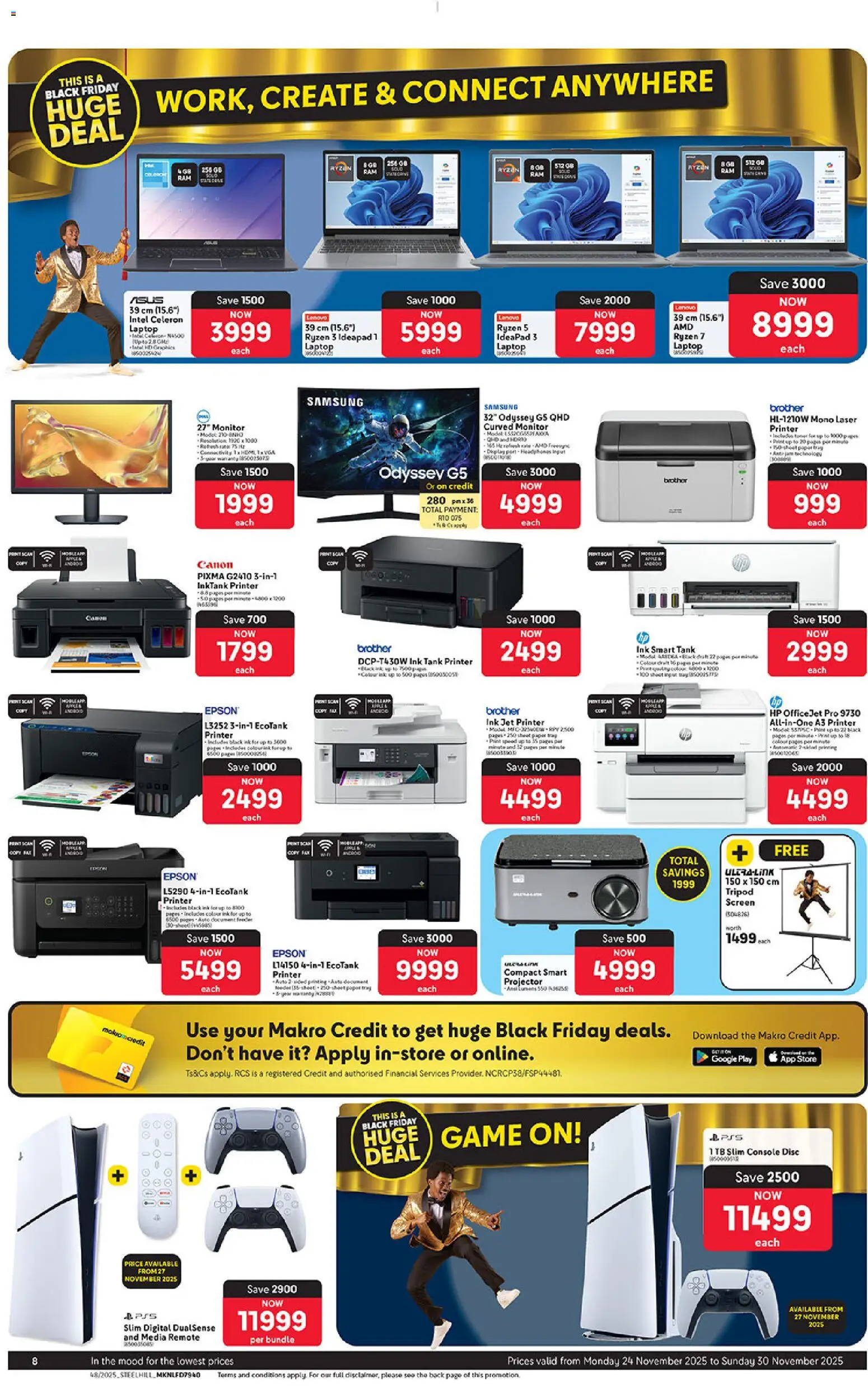 New Makro catalogue – valid from 24.11.2025 | Page: 8 | Products: Printer, Tank, Laptop, Remote