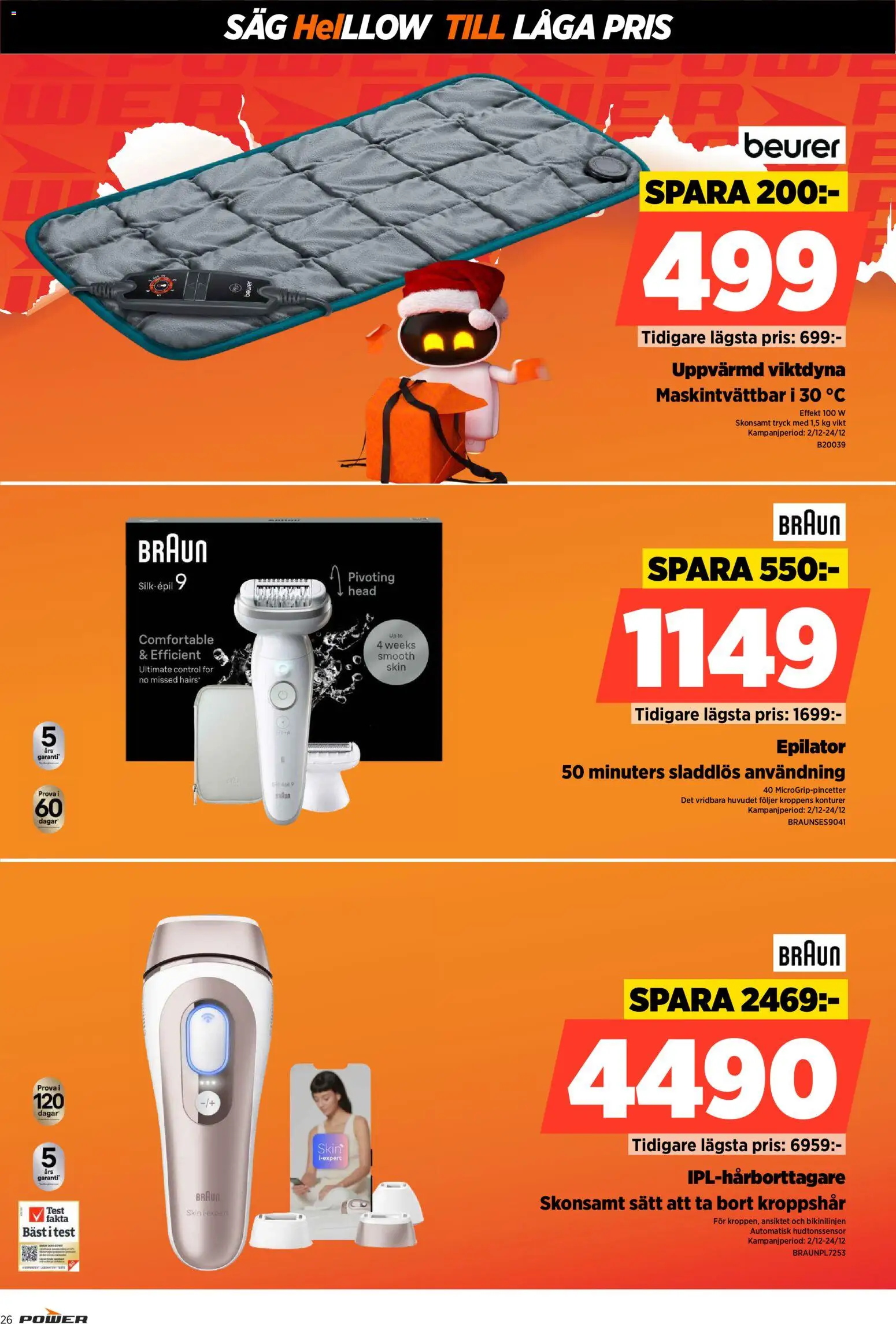 Power reklamblad aktuell från 15.12.2025 | Sida: 26 | Produkter: Epilator, Såg