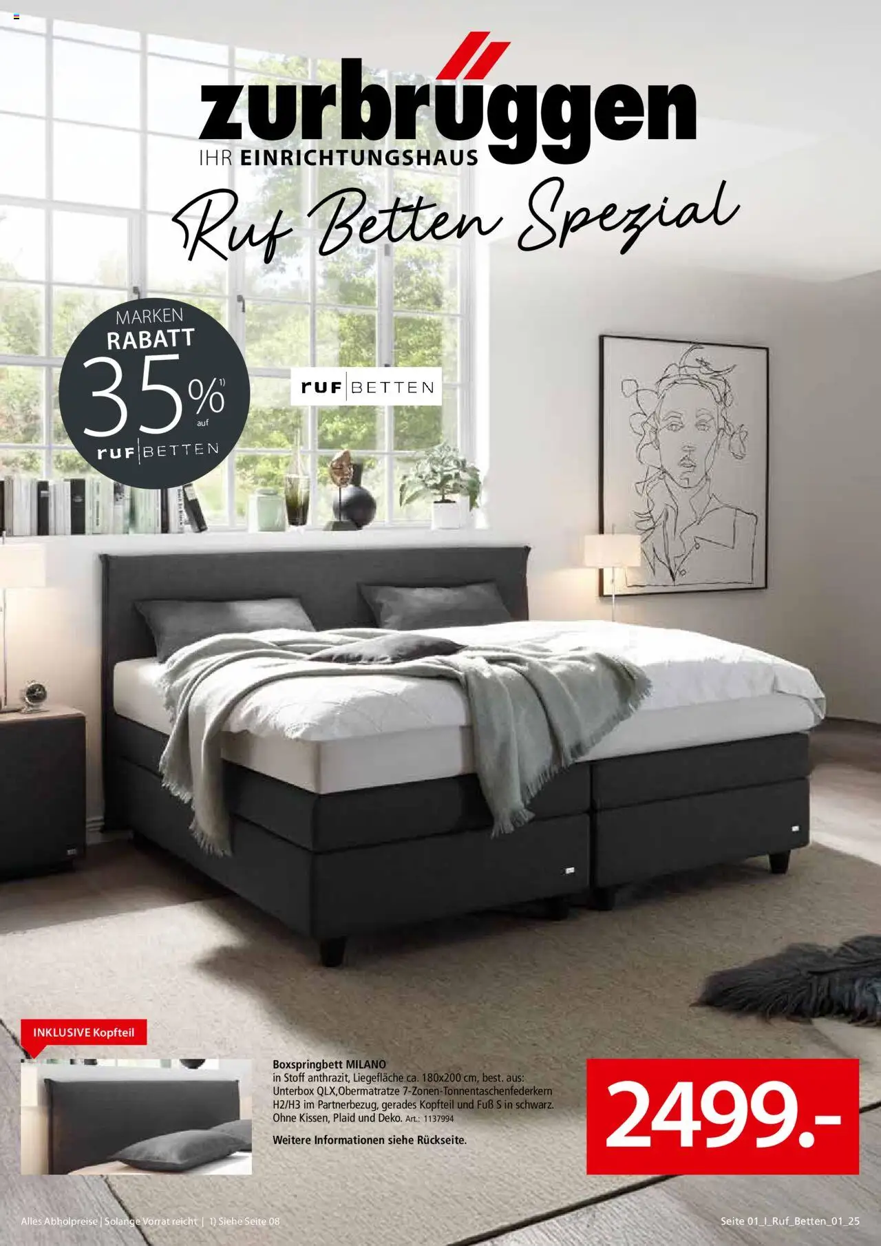 Zurbrüggen - Ruf Betten Spezial – gültig ab 28.05.2025 | Seite: 1 | Produkte: Boxspringbett