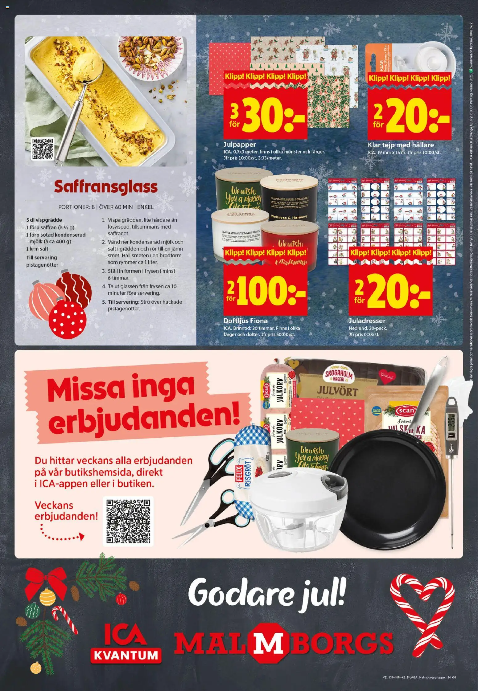 ICA Kvantum reklamblad aktuell från 15.12.2025 | Sida: 20 | Produkter: Salt, Saffran, Häll, Vispgrädde