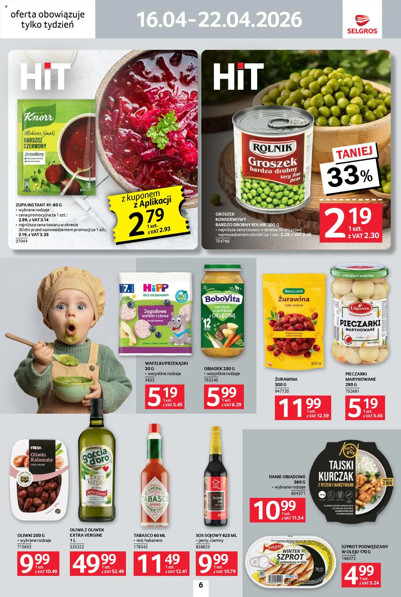 Selgros cash&carry gazetka - Jeszcze więcej super promocji od 16.04.2026 | Strona: 6 | Produkty: Kurczak, Zupa, Owoce, Sos