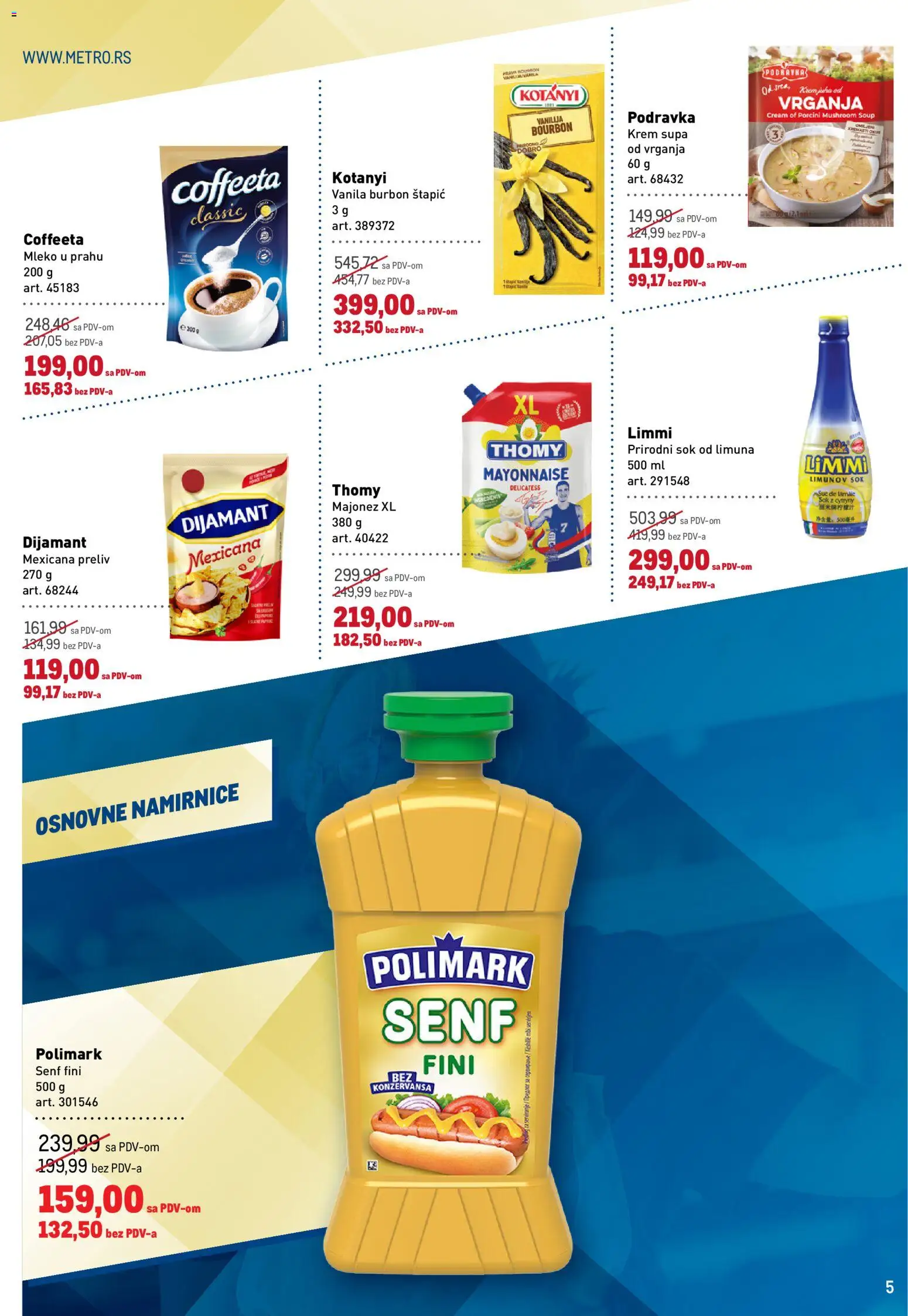 Metro katalog - važi od 08.01.2026 | Strana: 5 | Proizvode: Burbon, Majonez, Senf, Podravka
