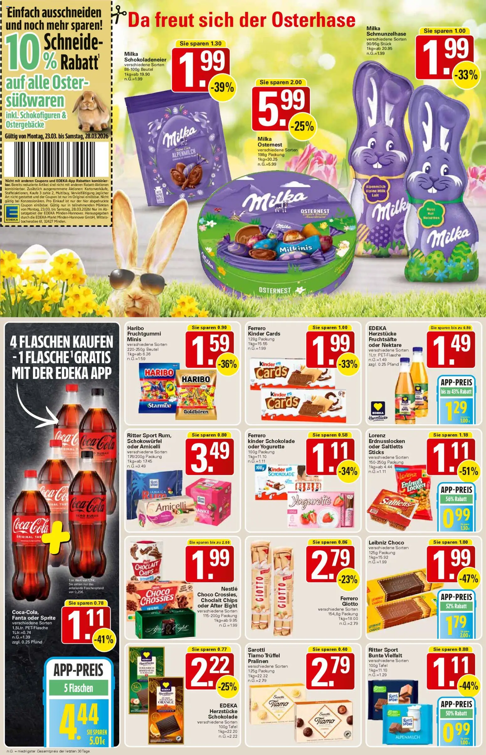 WEZ Prospekt – gültig ab 23.03.2026 | Seite: 12 | Produkte: Kinder schokolade, Haribo, Milka, Eis