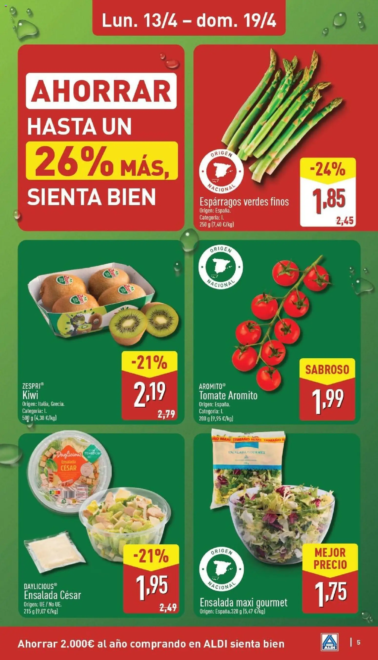 Aldi folleto Baleares │ válido desde el 13.04.2026 | Página: 5 | Productos: Νερό καρύδας, Kiwi, Ensalada